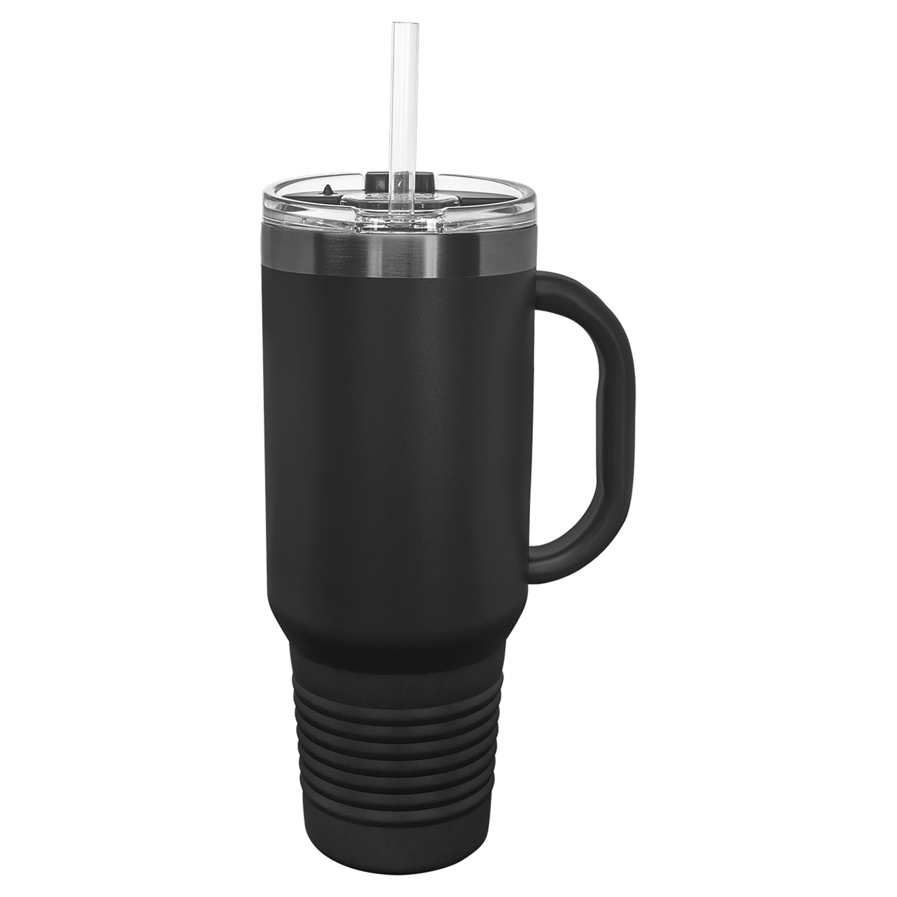 40 oz. Black/Ghost Black ION-Plated Travel Mug with Straw