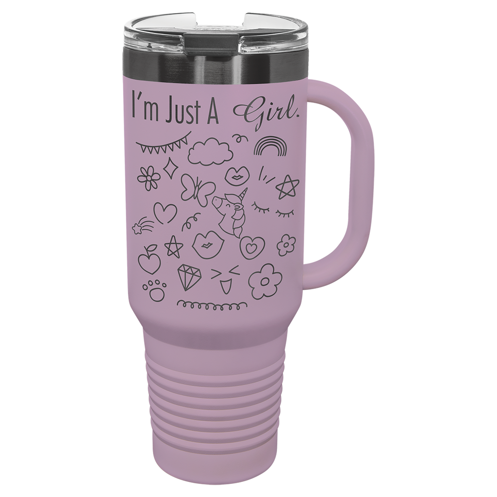 40 oz. Moody Lilac/Ghost Black ION-Plated Travel Mug with Straw