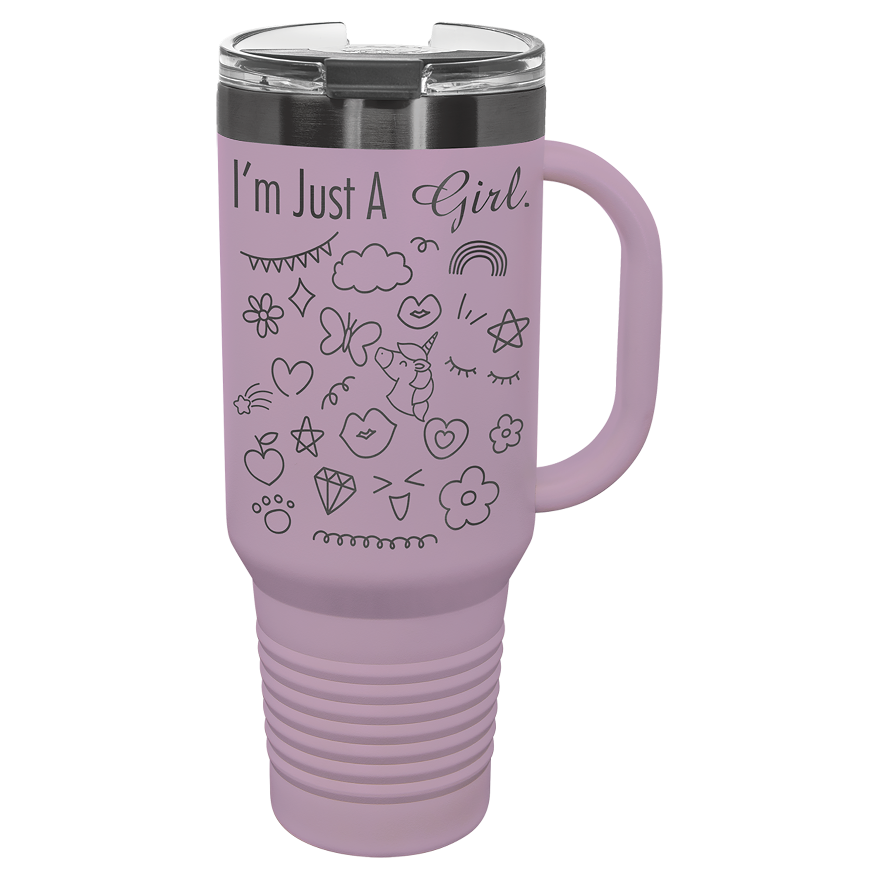 40 oz. Moody Lilac/Ghost Black ION-Plated Travel Mug with Straw