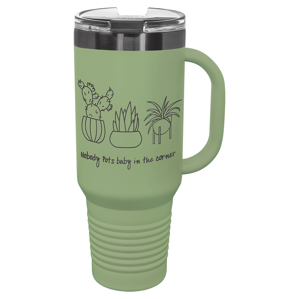 40 oz. Summer Sage/Ghost Black ION-Plated Travel Mug with Straw