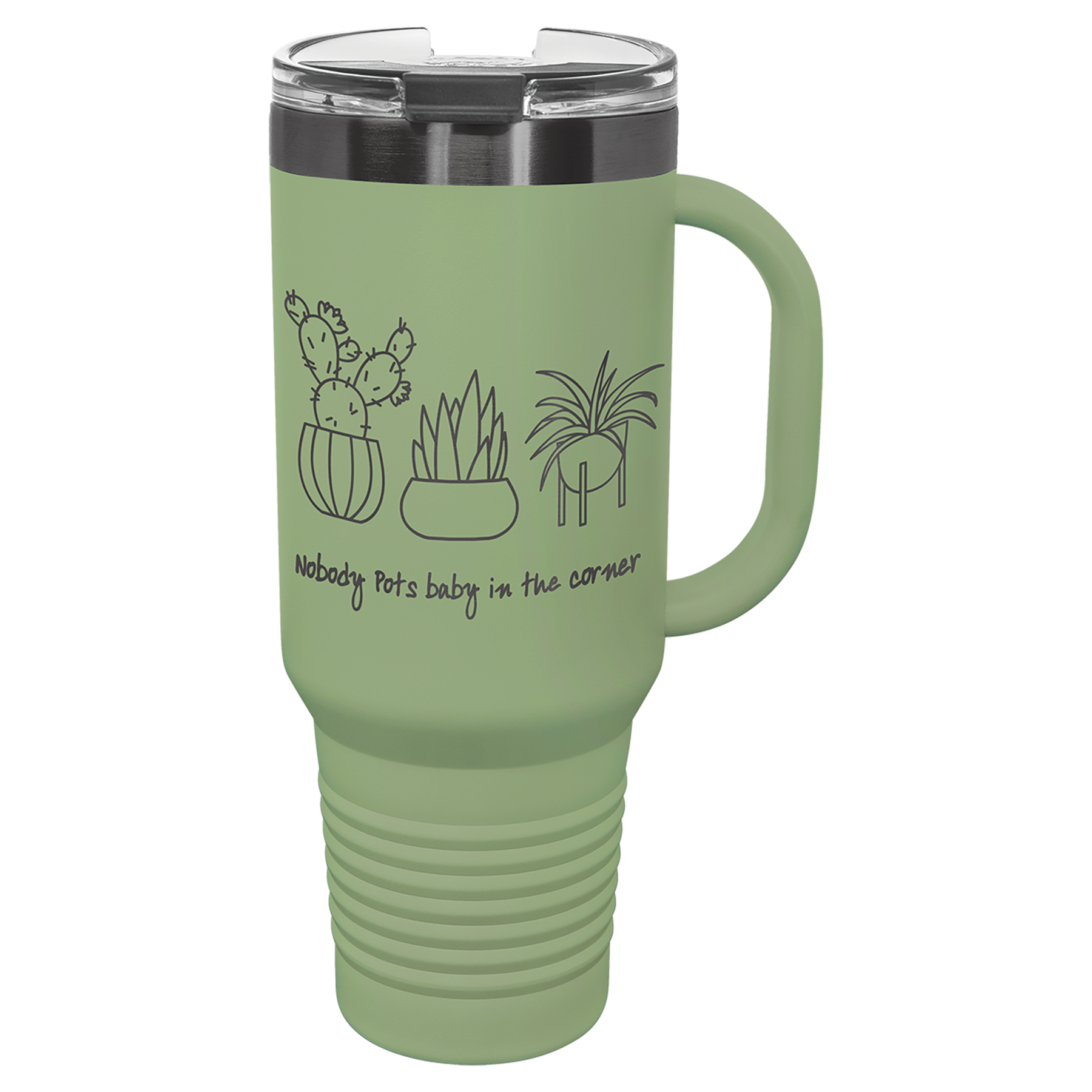 40 oz. Summer Sage/Ghost Black ION-Plated Travel Mug with Straw