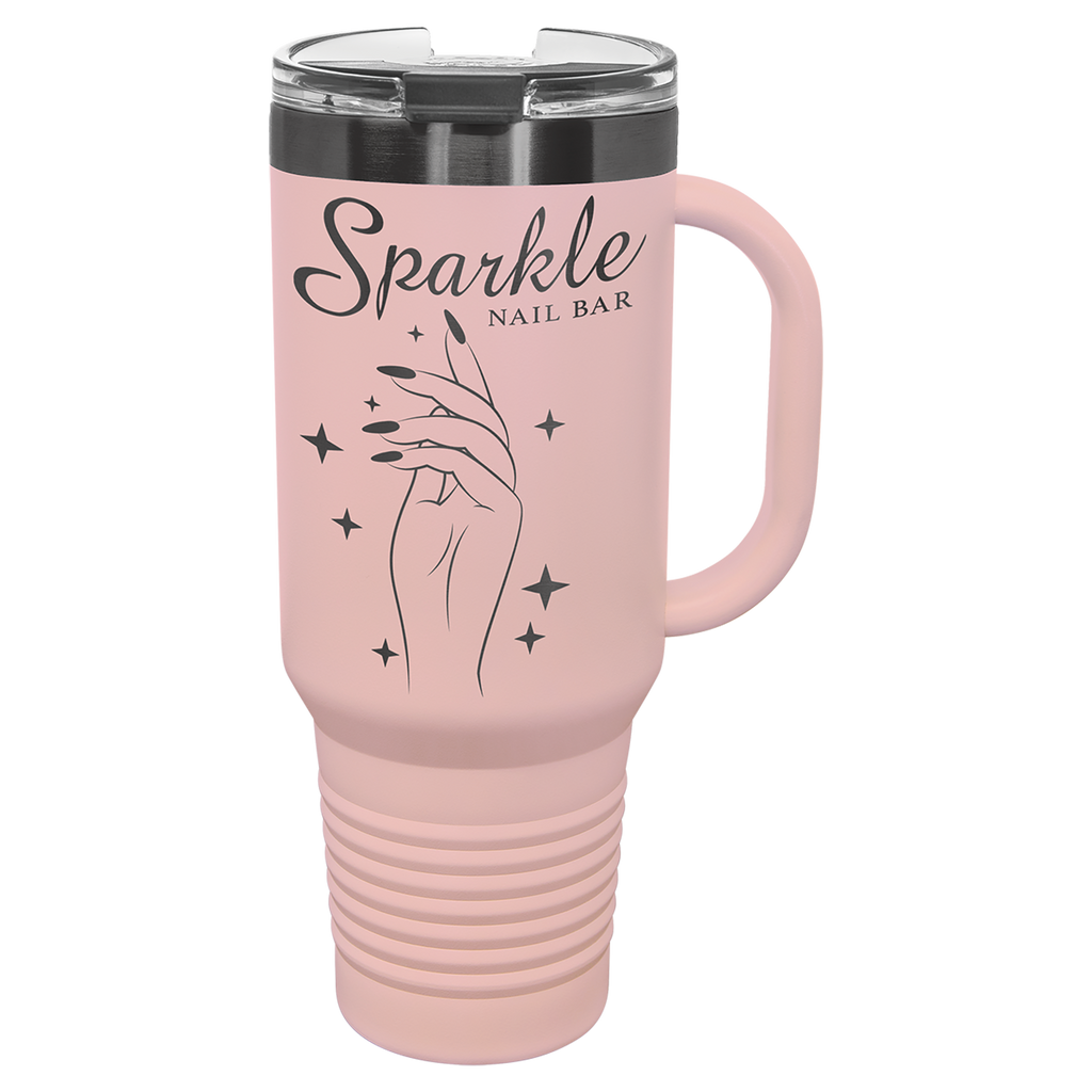 40 oz. Blush/Ghost Black ION-Plated Travel Mug with Straw