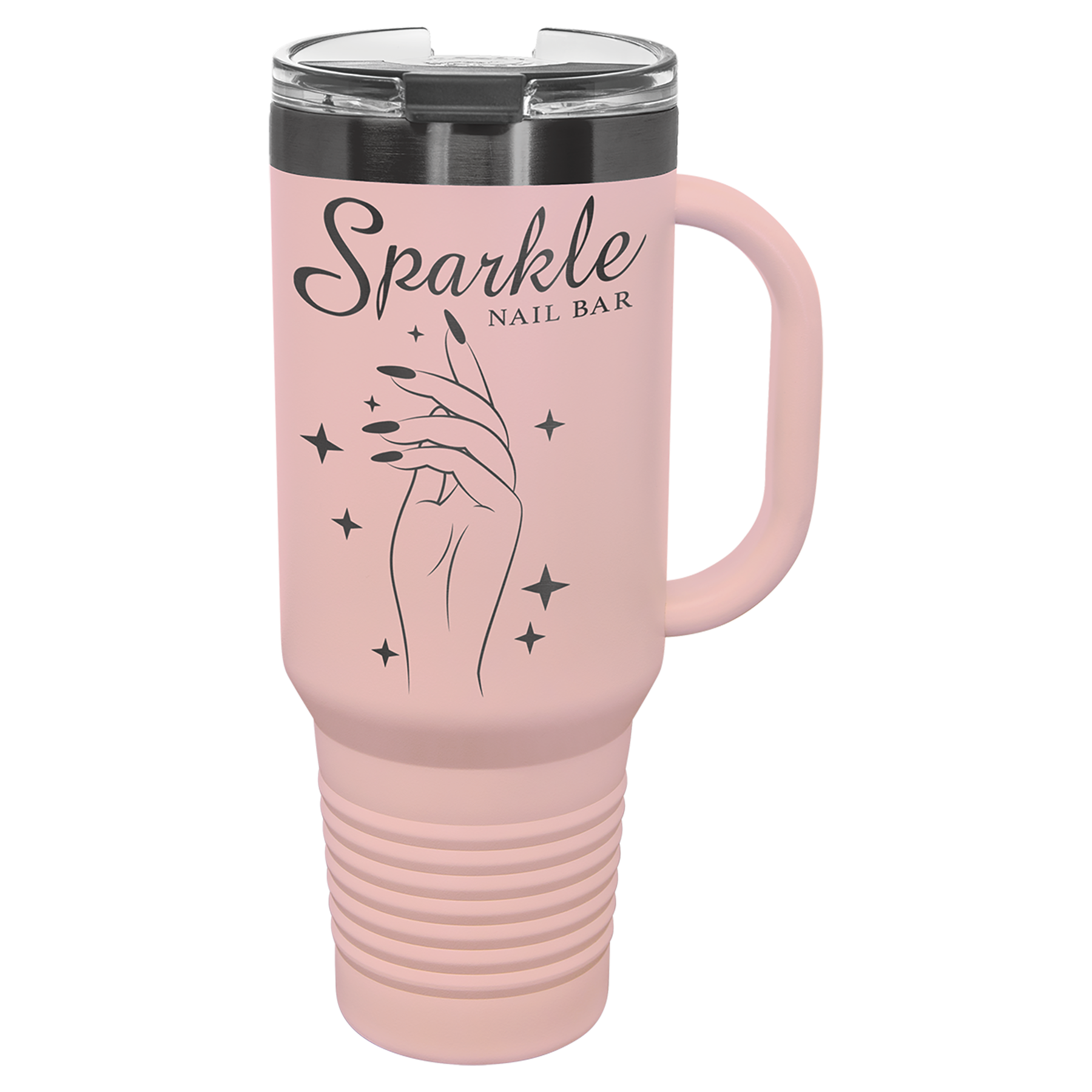 40 oz. Blush/Ghost Black ION-Plated Travel Mug with Straw