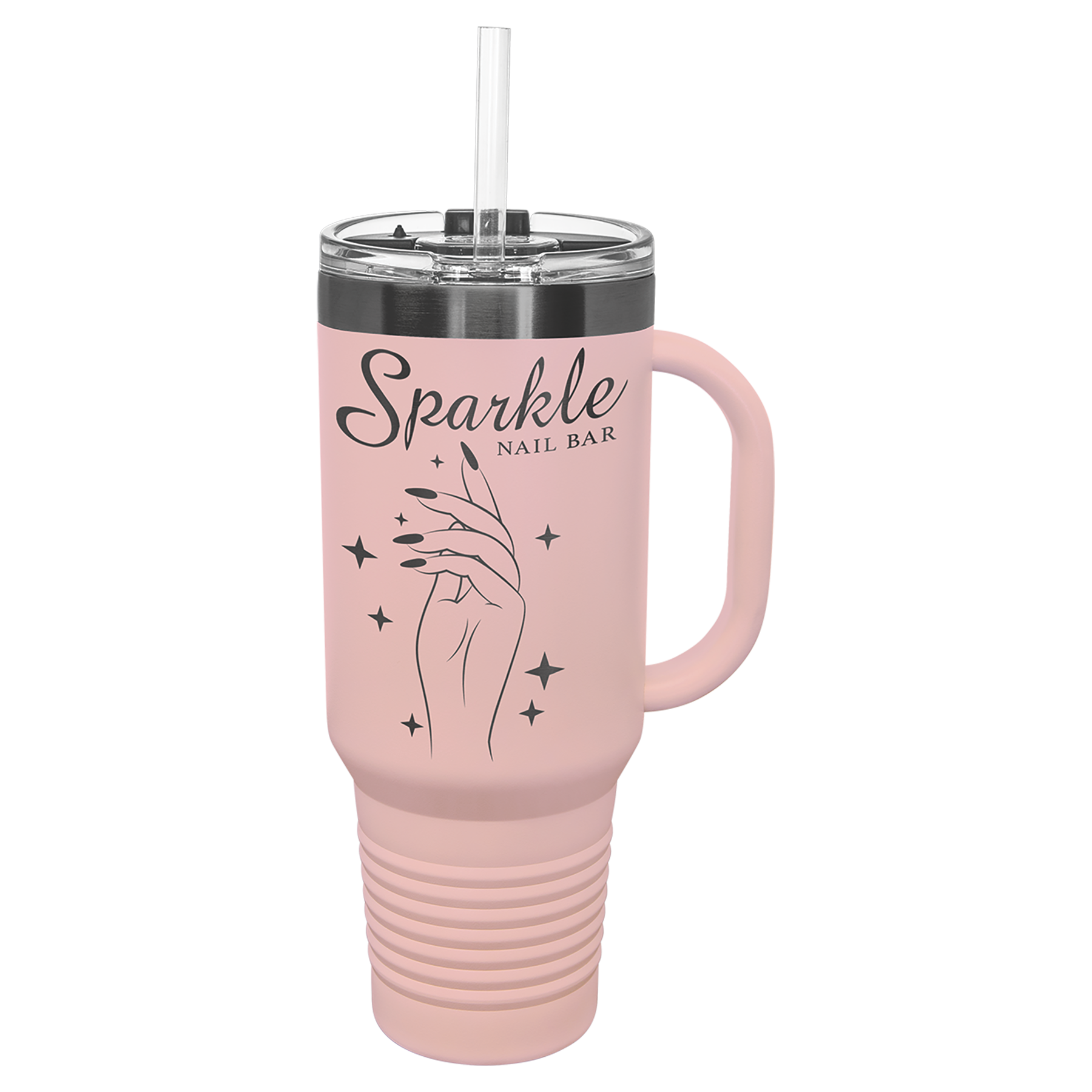 40 oz. Blush/Ghost Black ION-Plated Travel Mug with Straw