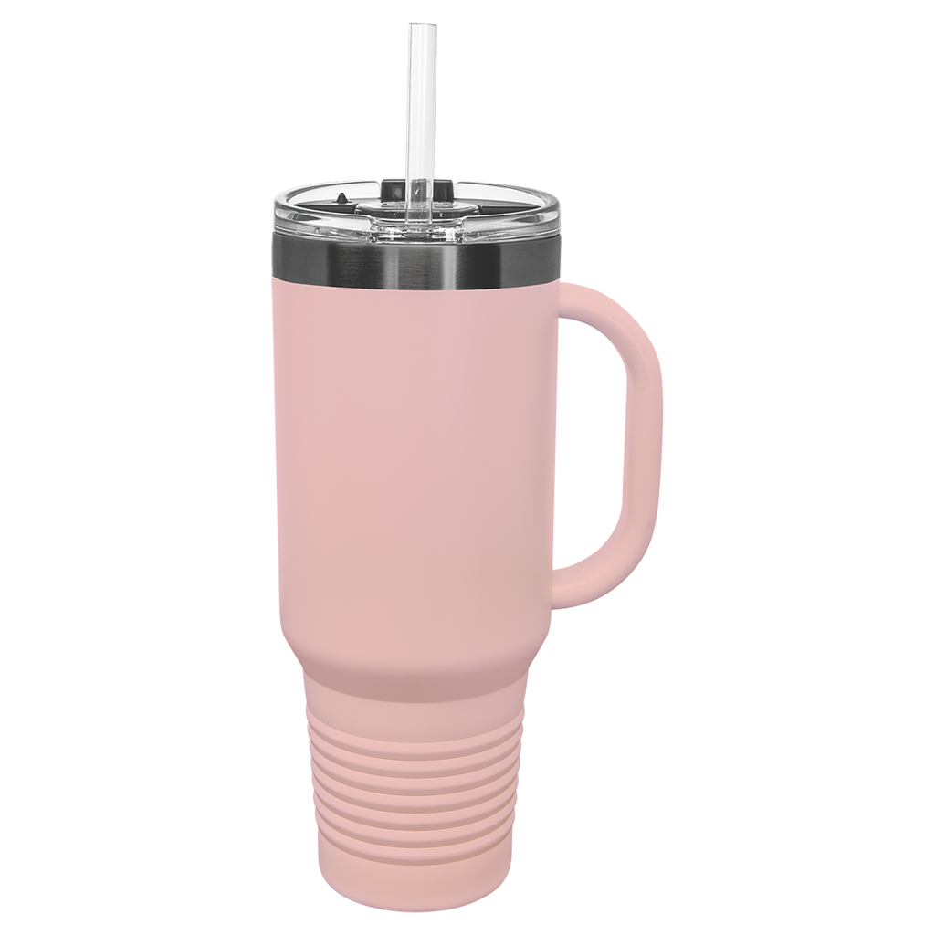 40 oz. Blush/Ghost Black ION-Plated Travel Mug with Straw