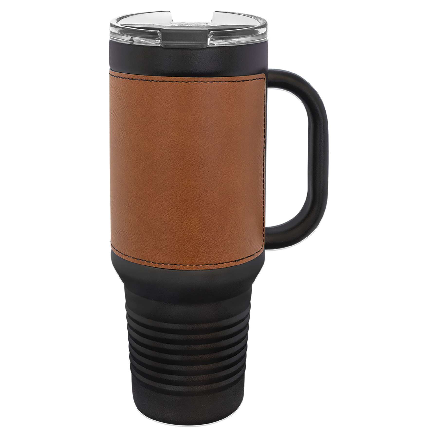Black with Rawhide Leatherette 40 oz. Travel Mug with Straw blank-preview