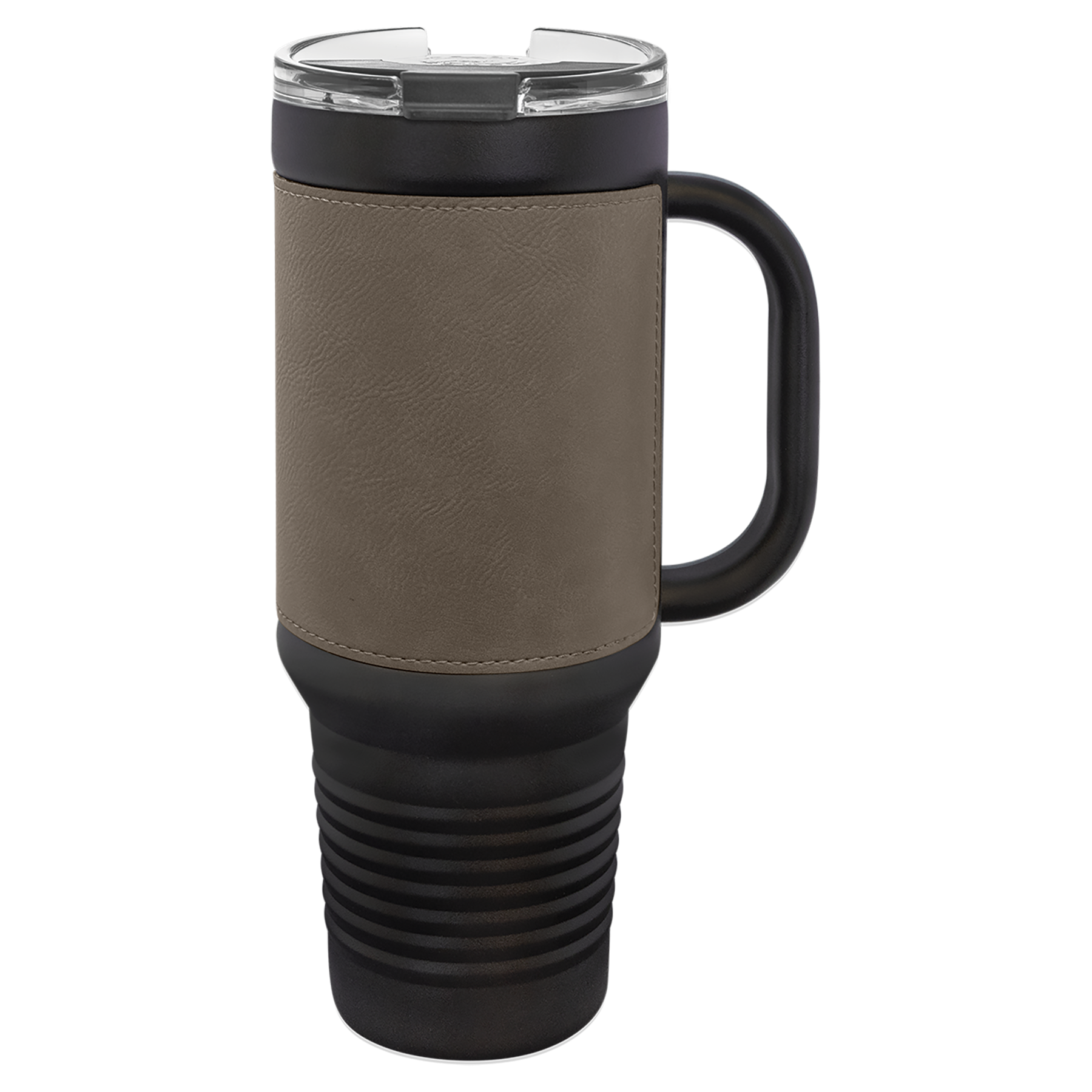 Black with Gray Leatherette 40 oz. Travel Mug with Straw blank-preview