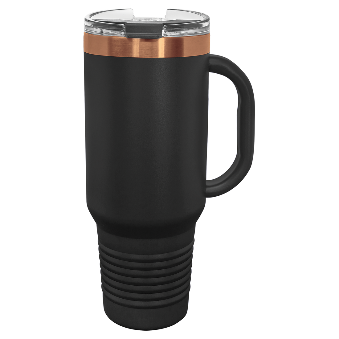 40 oz. Black/Rose Gold ION-Plated Travel Mug with Straw preview