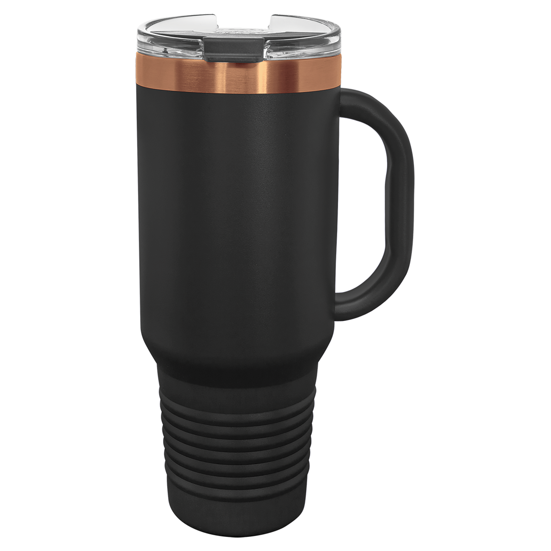 40 oz. Black/Rose Gold ION-Plated Travel Mug with Straw blank-preview