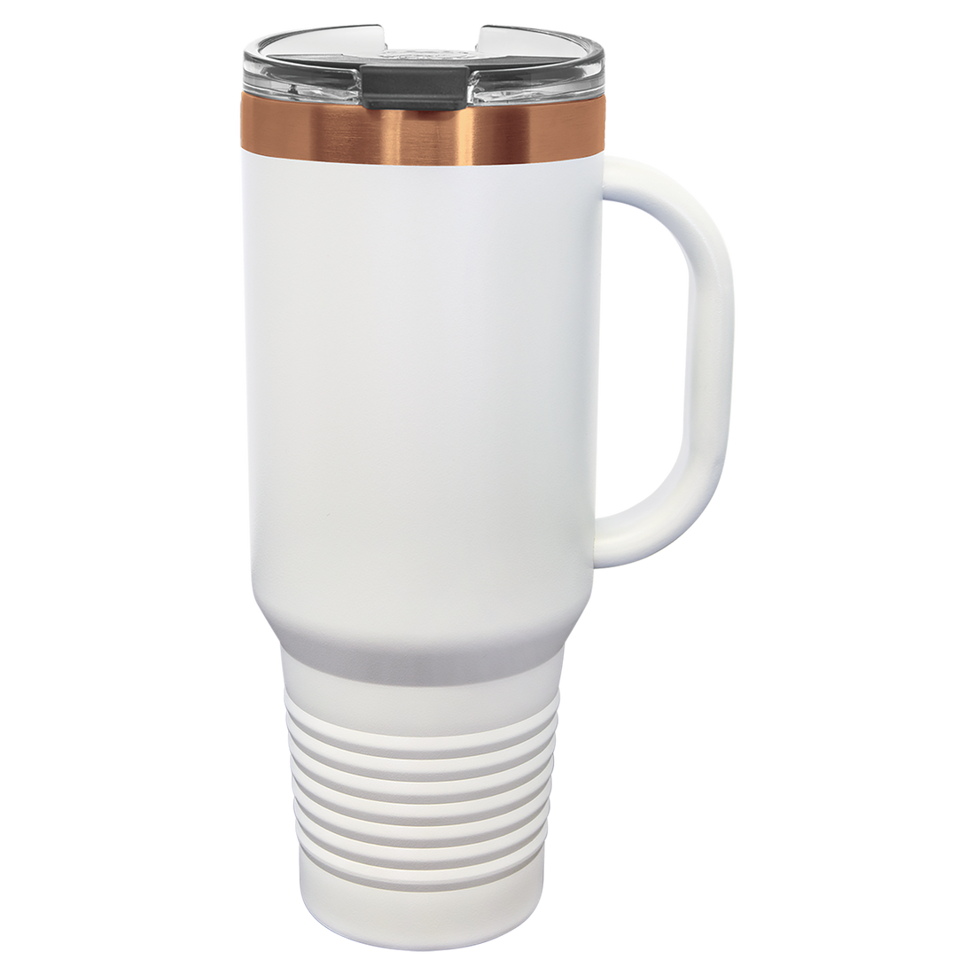 40 oz. White/Rose Gold ION-Plated Travel Mug with Straw preview