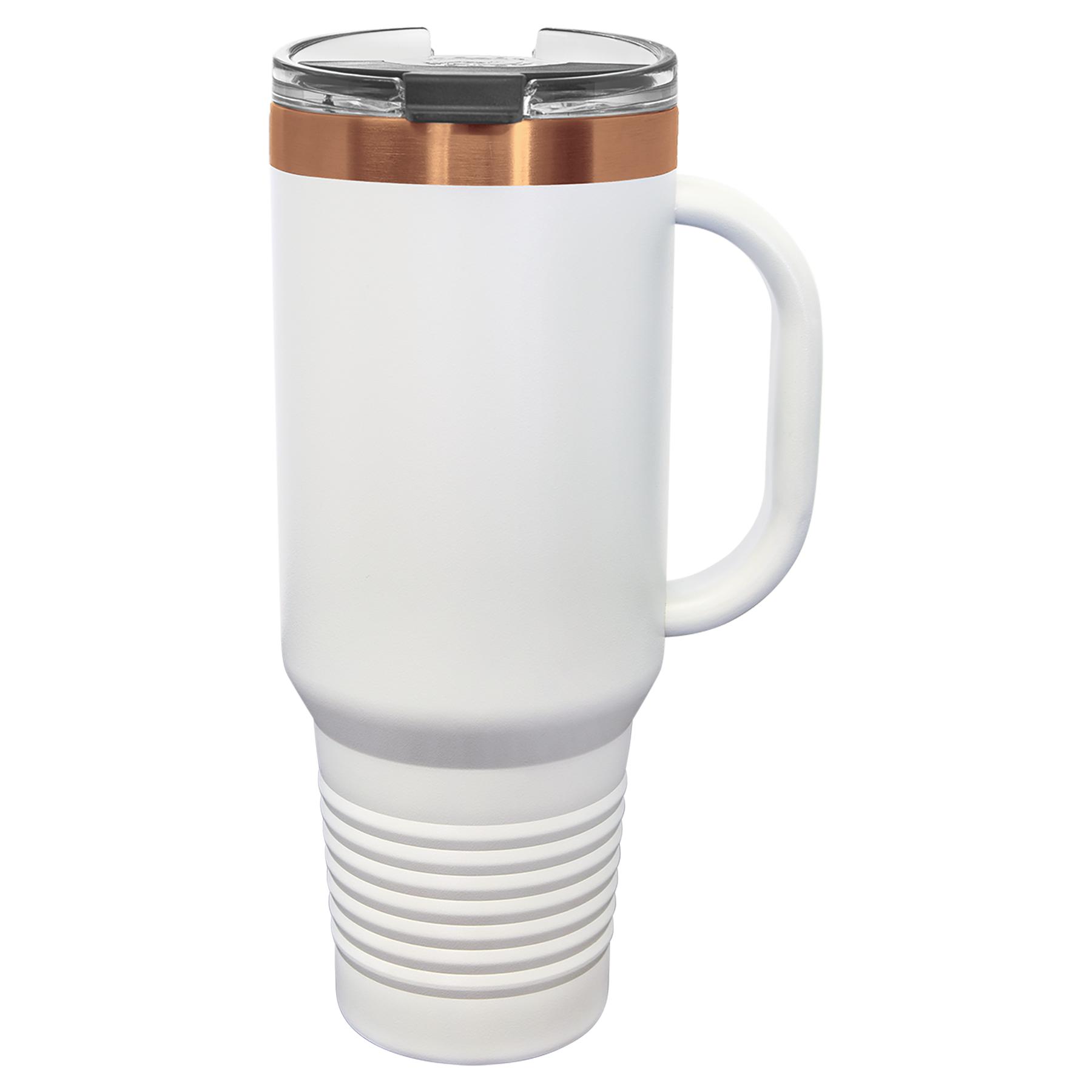 40 oz. White/Rose Gold ION-Plated Travel Mug with Straw blank-preview
