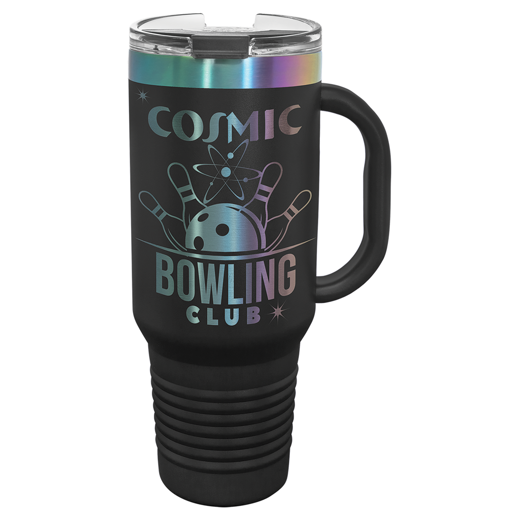 40 oz. Black/Prism ION-Plated Travel Mug with Straw
