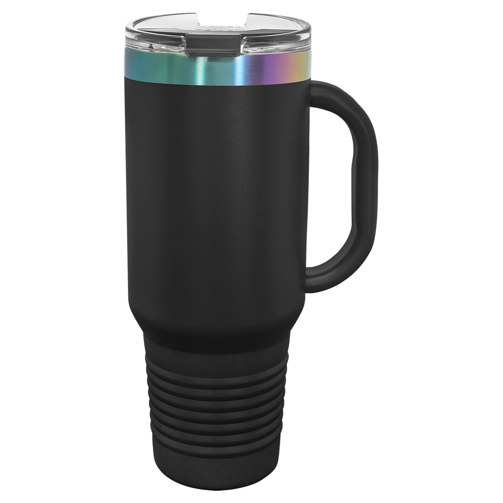40 oz. Black/Prism ION-Plated Travel Mug with Straw blank-preview
