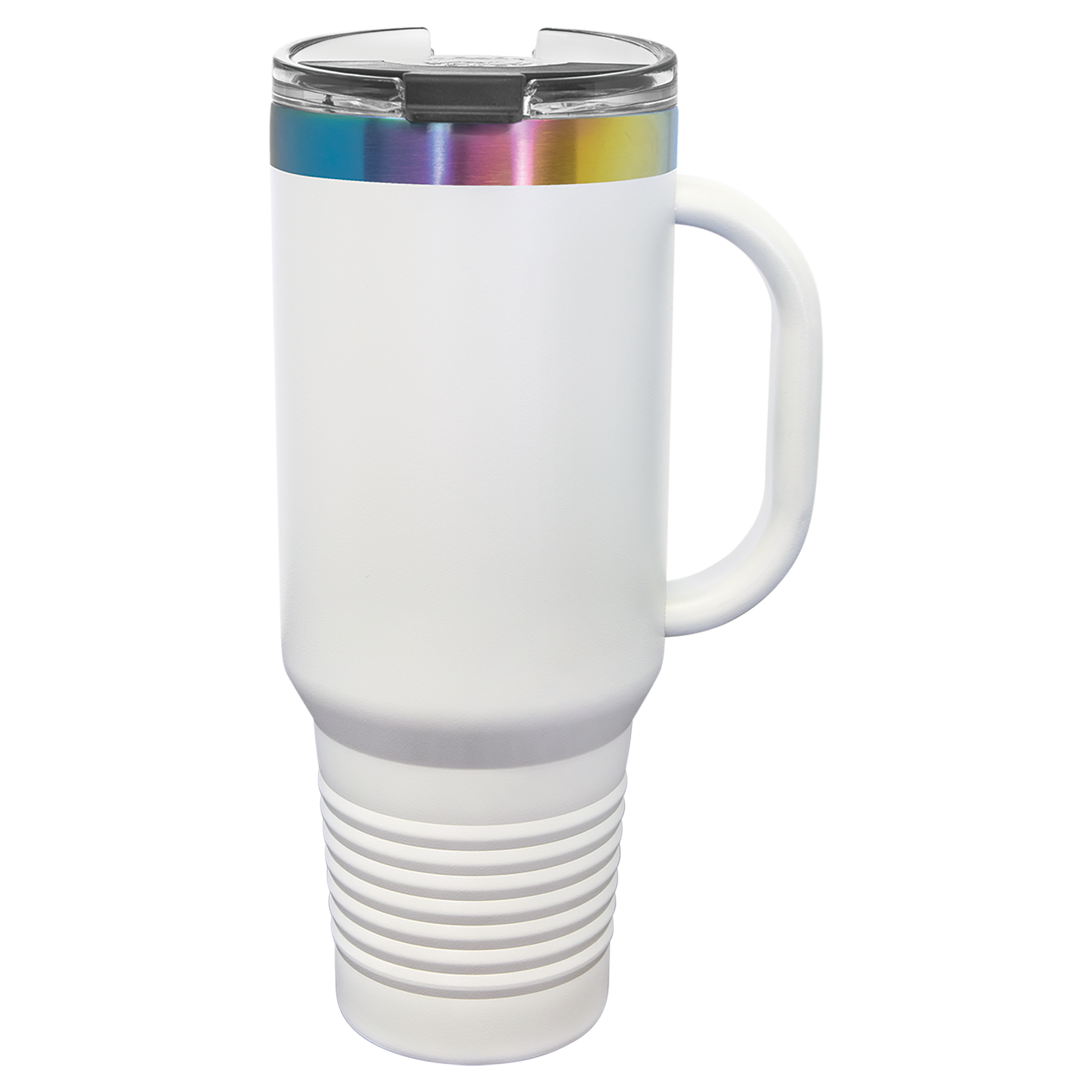 40 oz. White/Prism ION-Plated Travel Mug with Straw blank-preview