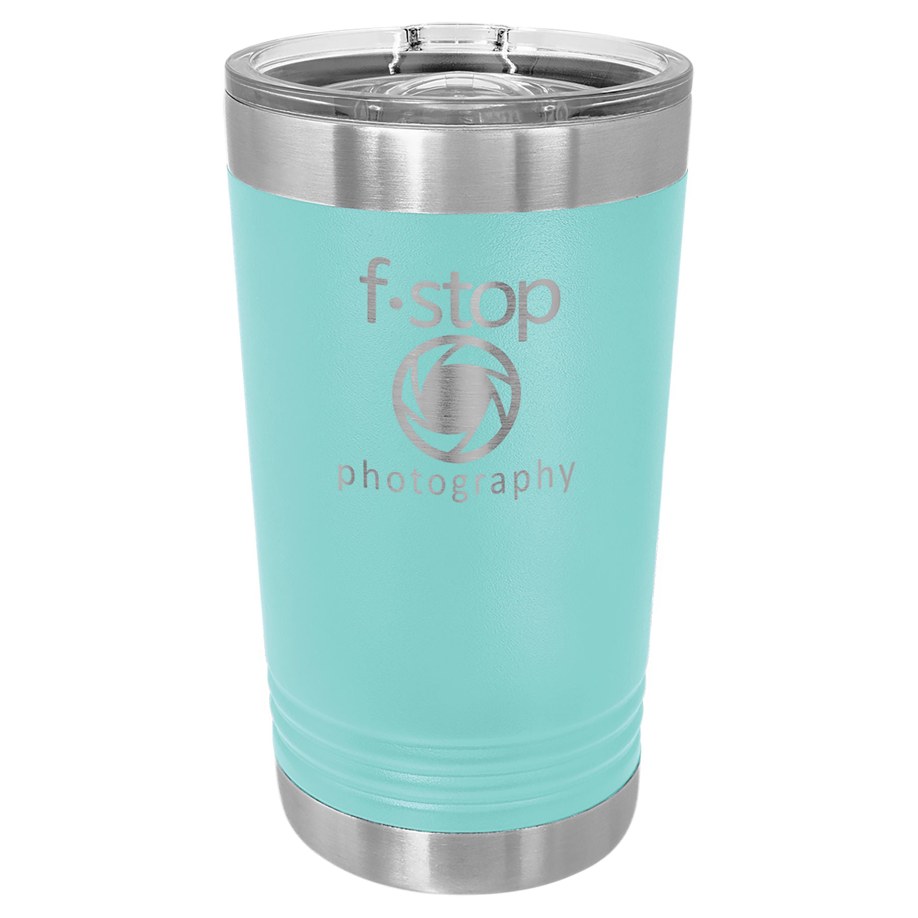 Teal Pint with Clear Slider Lid