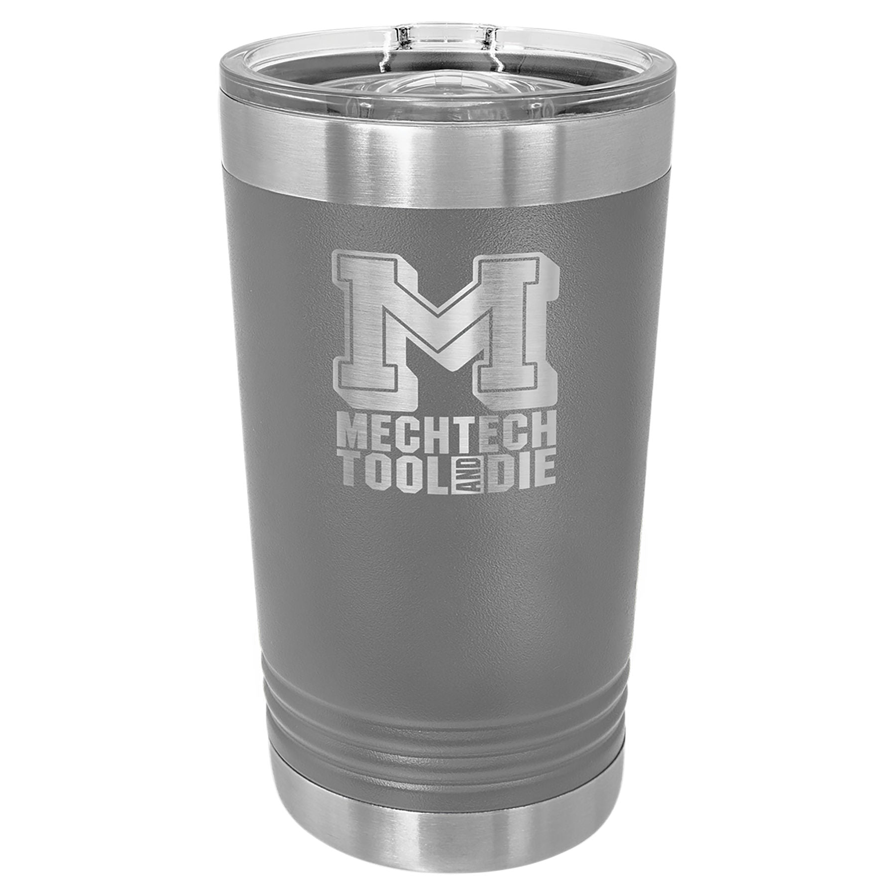 Dark Gray Pint with Clear Slider Lid