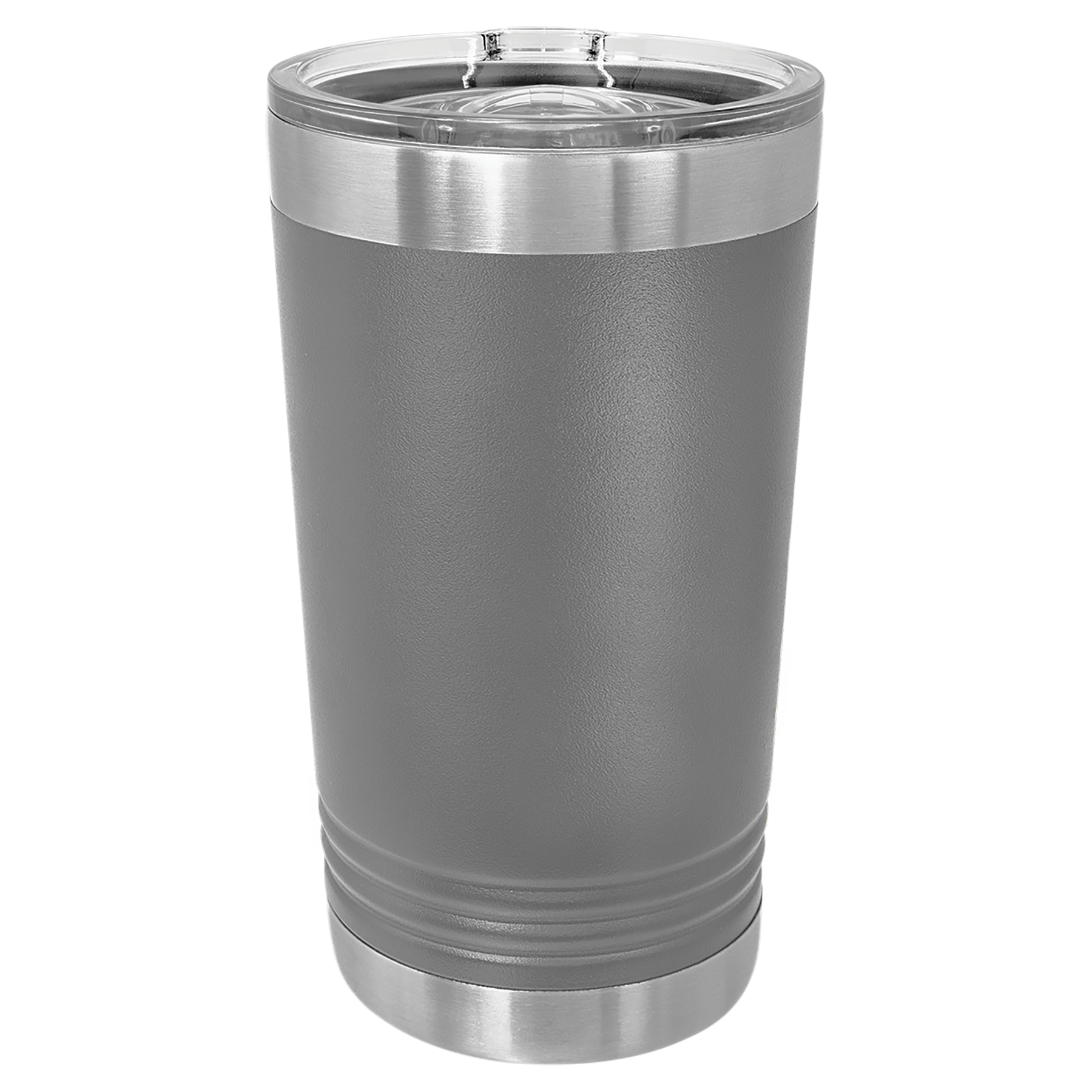 Dark Gray Pint with Clear Slider Lid blank-preview