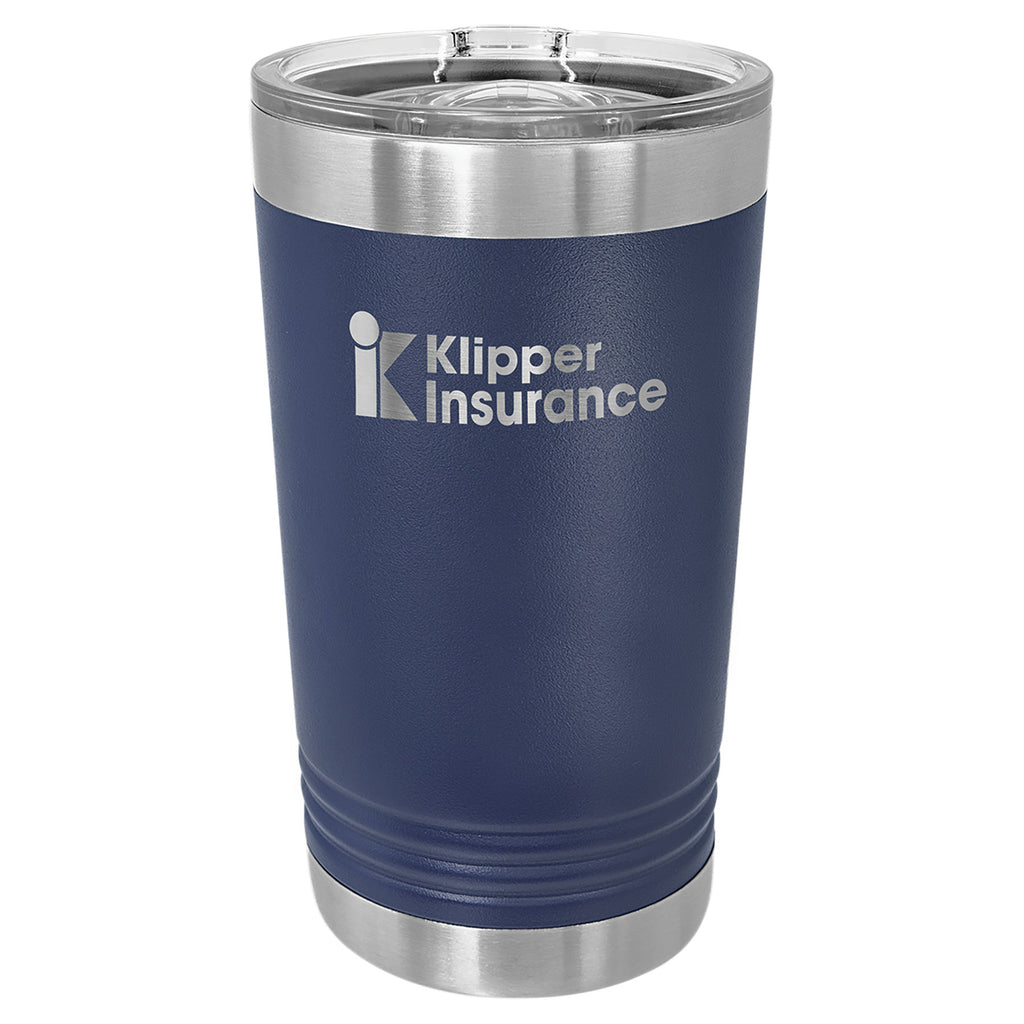 Navy Blue Pint with Clear Slider Lid