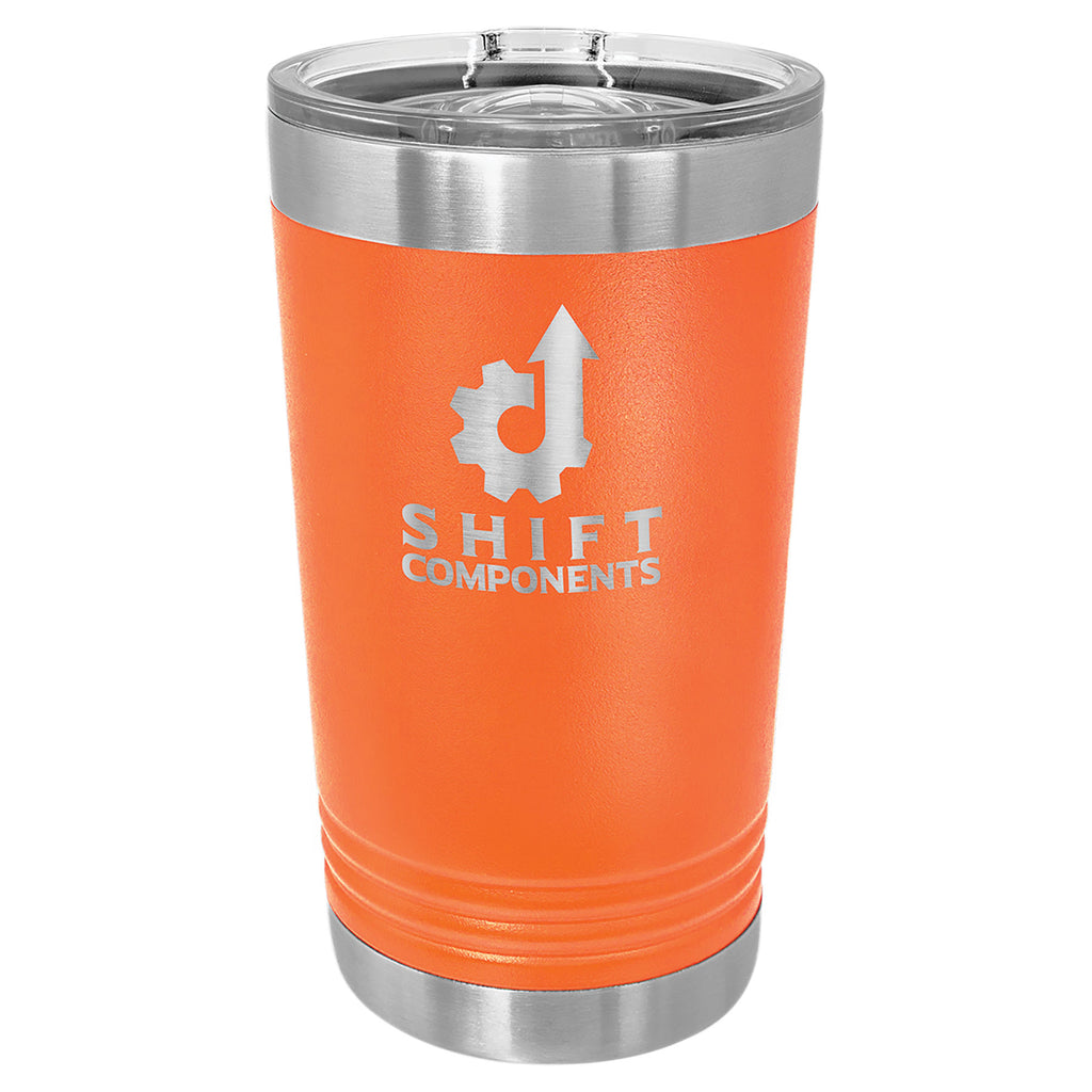 Orange Pint with Clear Slider Lid