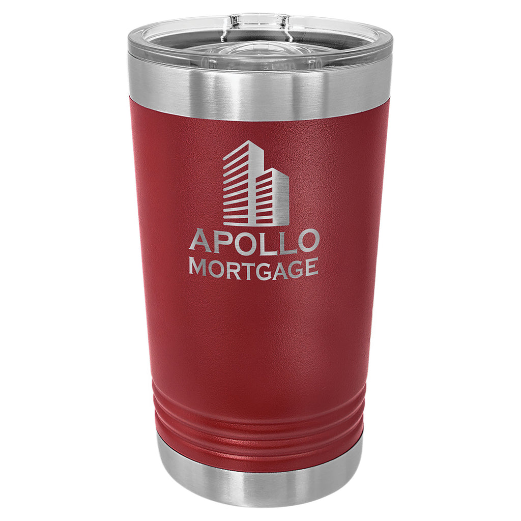 Maroon Pint with Clear Slider Lid