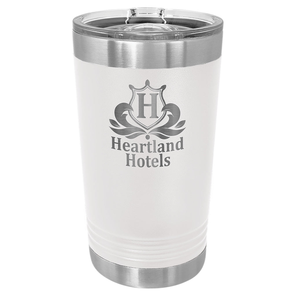 White Pint with Clear Slider Lid