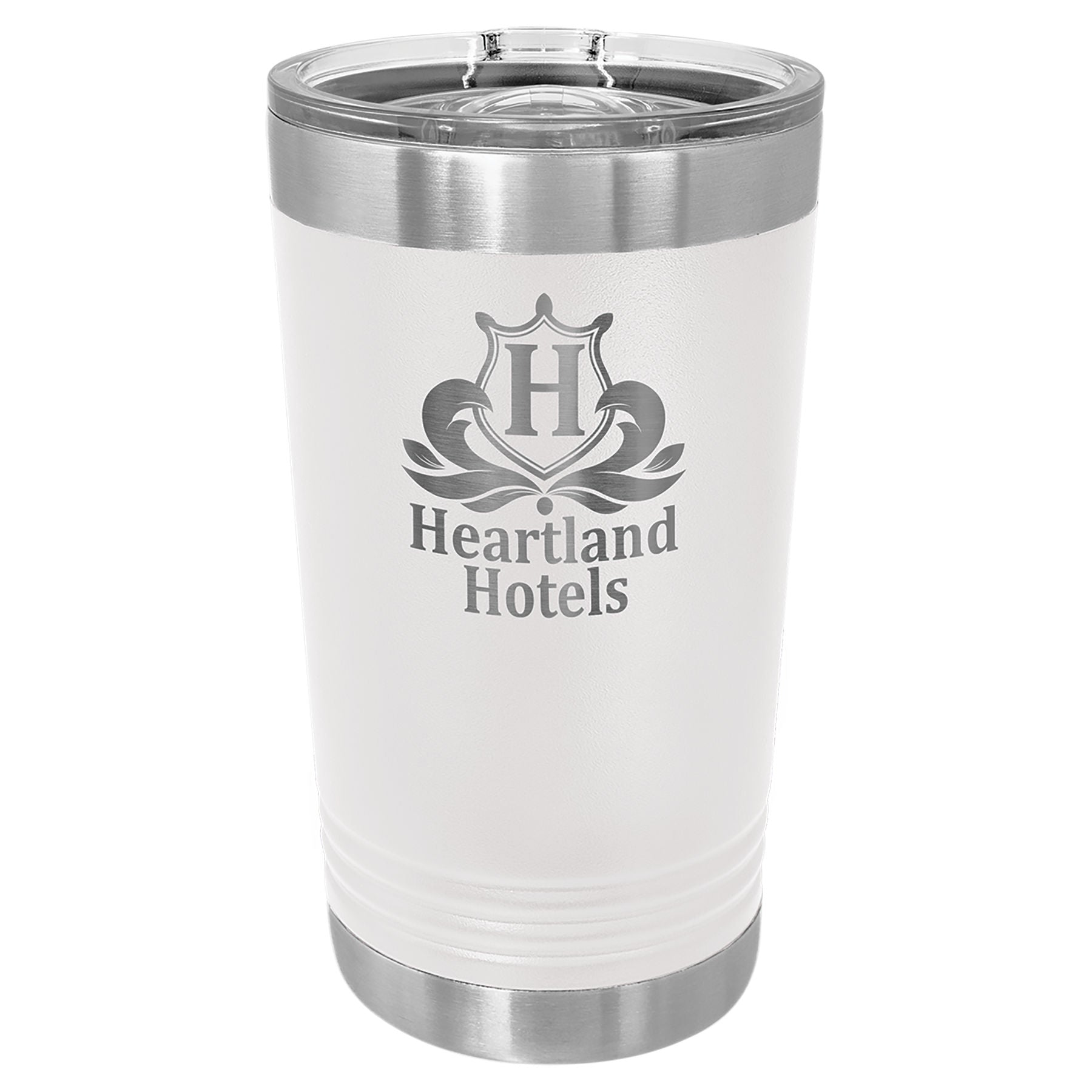 White Pint with Clear Slider Lid
