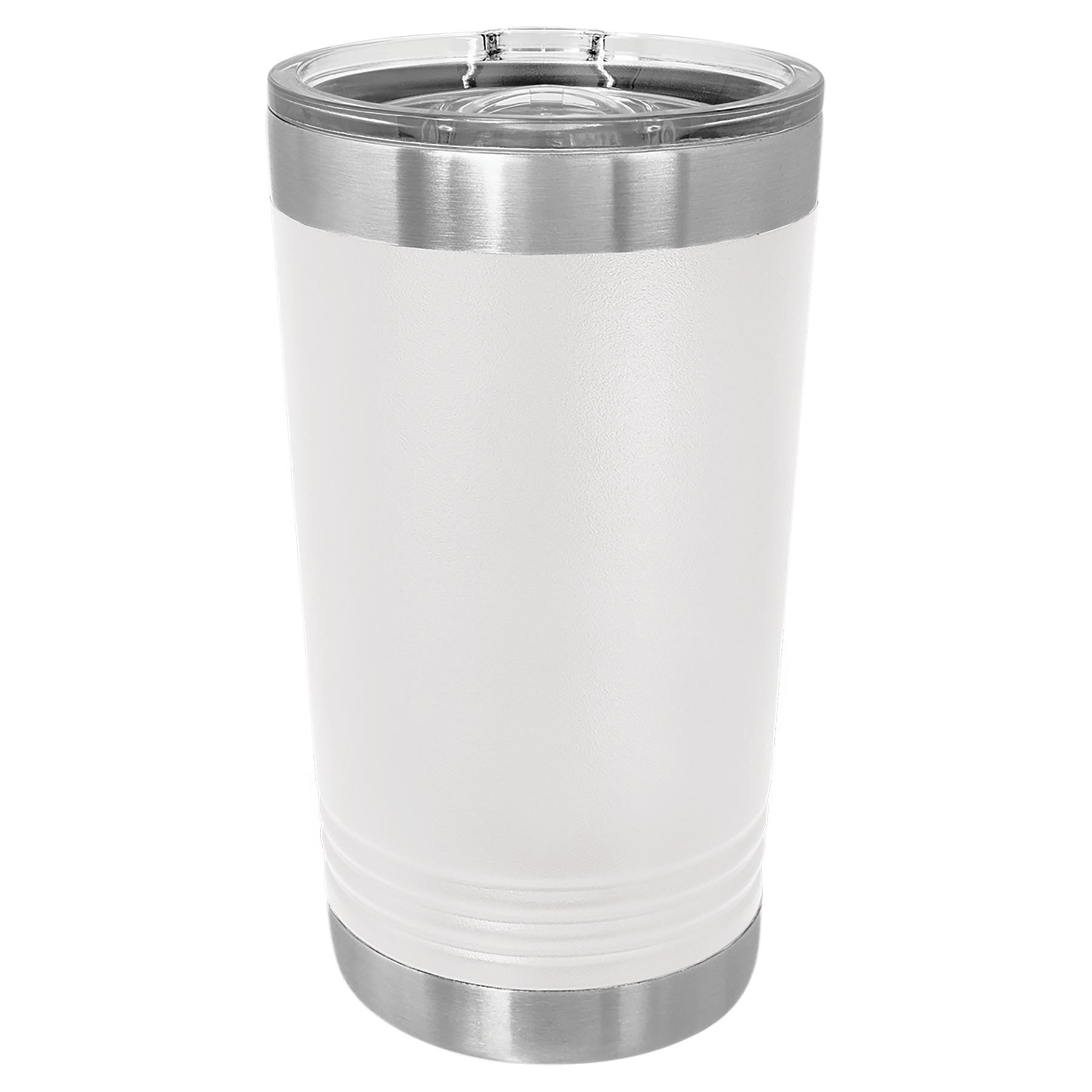 White Pint with Clear Slider Lid blank-preview