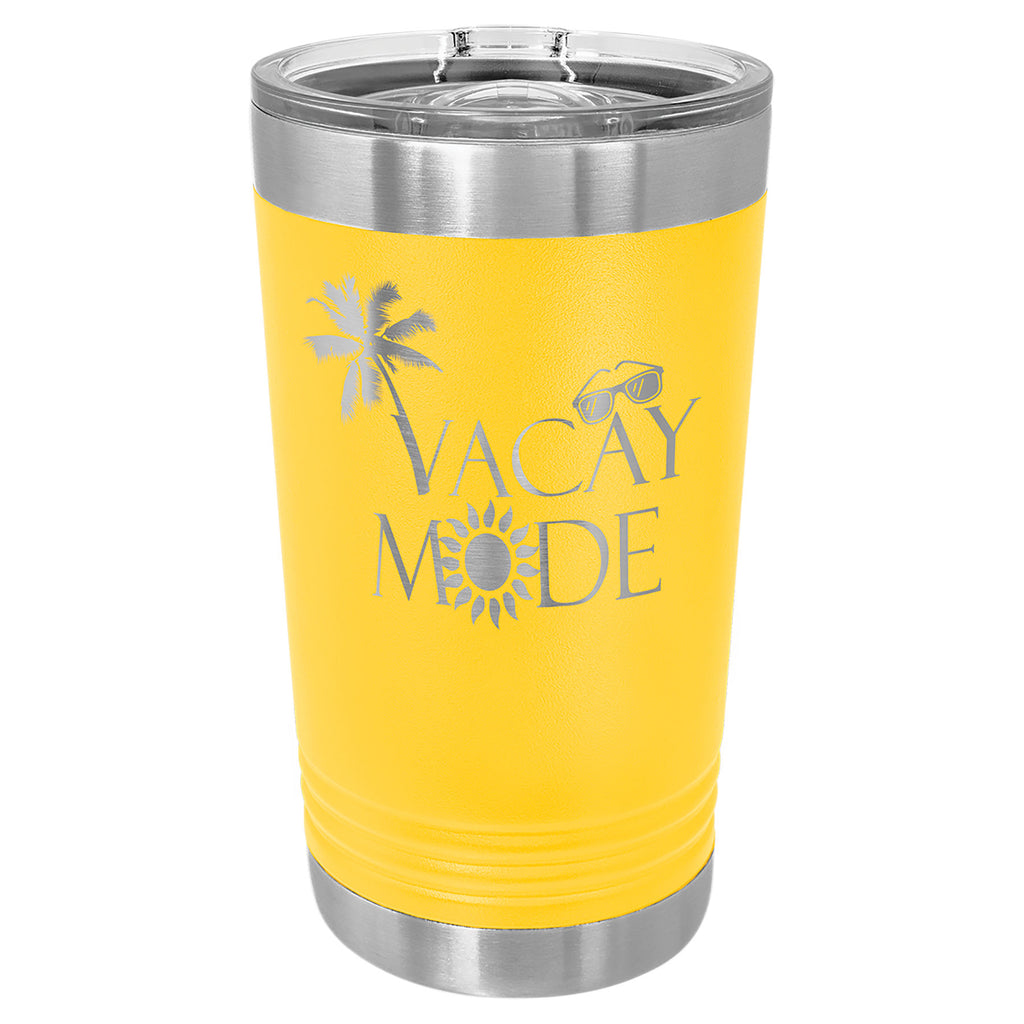 Yellow Pint with Clear Slider Lid