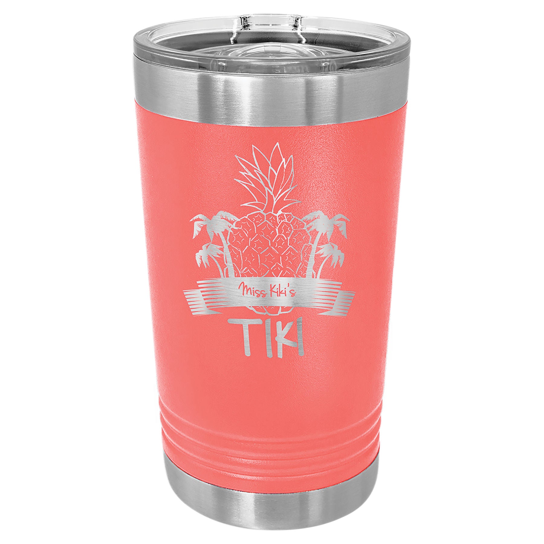 Coral Pint with Clear Slider Lid