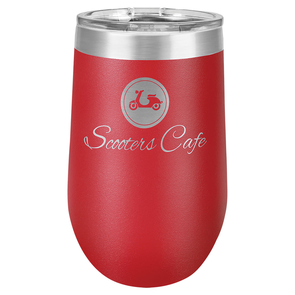 Red 16 oz. Stemless Tumbler with Clear Lid