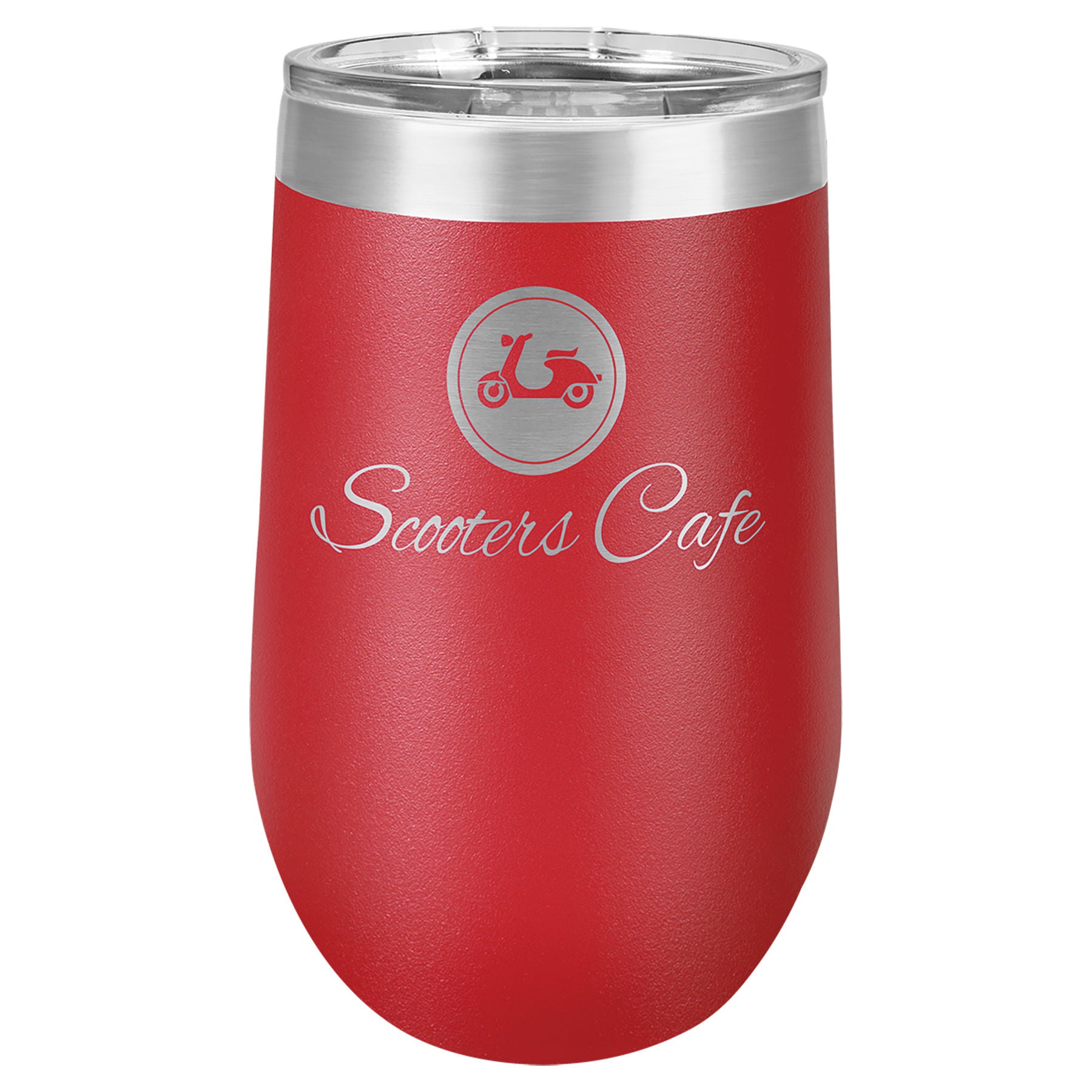 Red 16 oz. Stemless Tumbler with Clear Lid