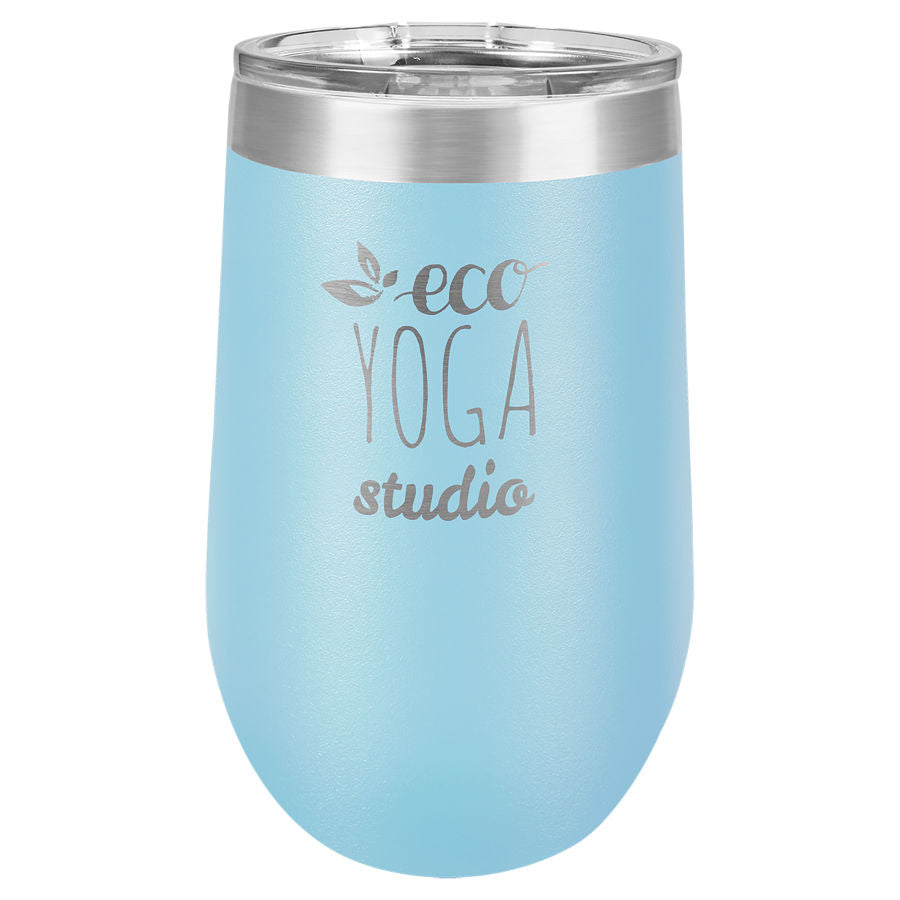 Light Blue 16 oz. Stemless Tumbler with Clear Lid