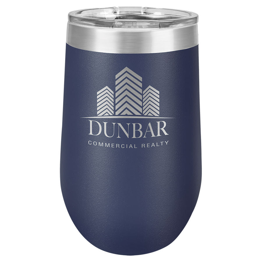 Navy Blue 16 oz. Stemless Tumbler with Clear Lid
