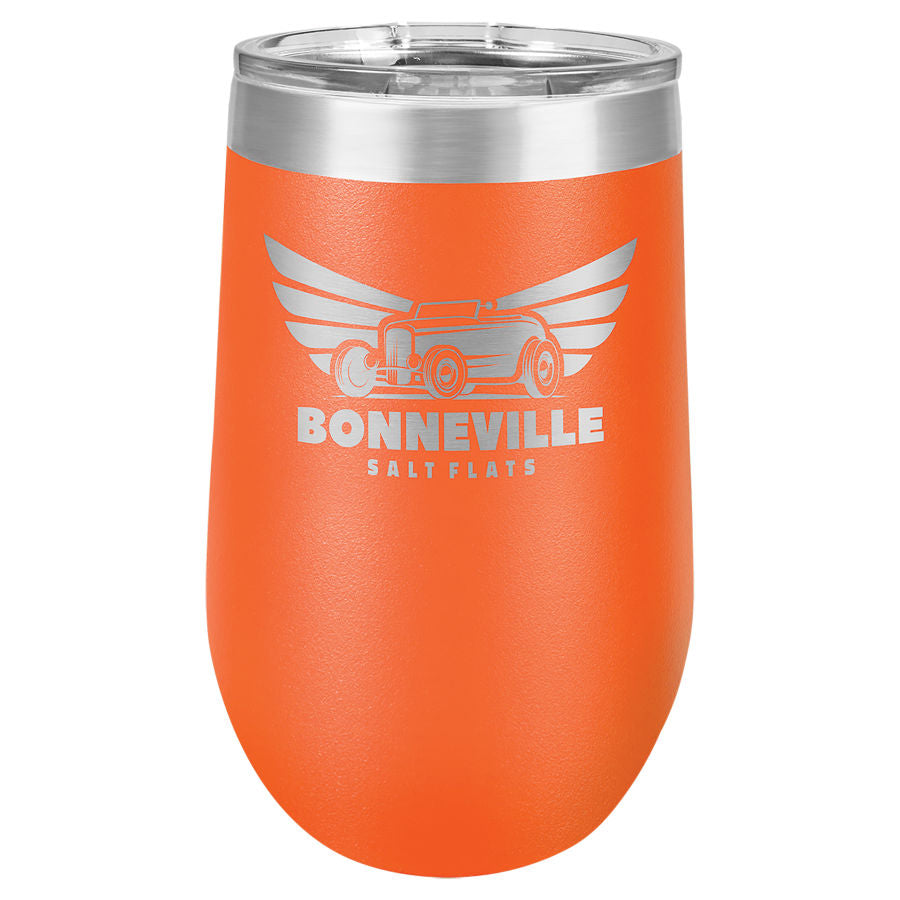 Orange 16 oz. Stemless Tumbler with Clear Lid
