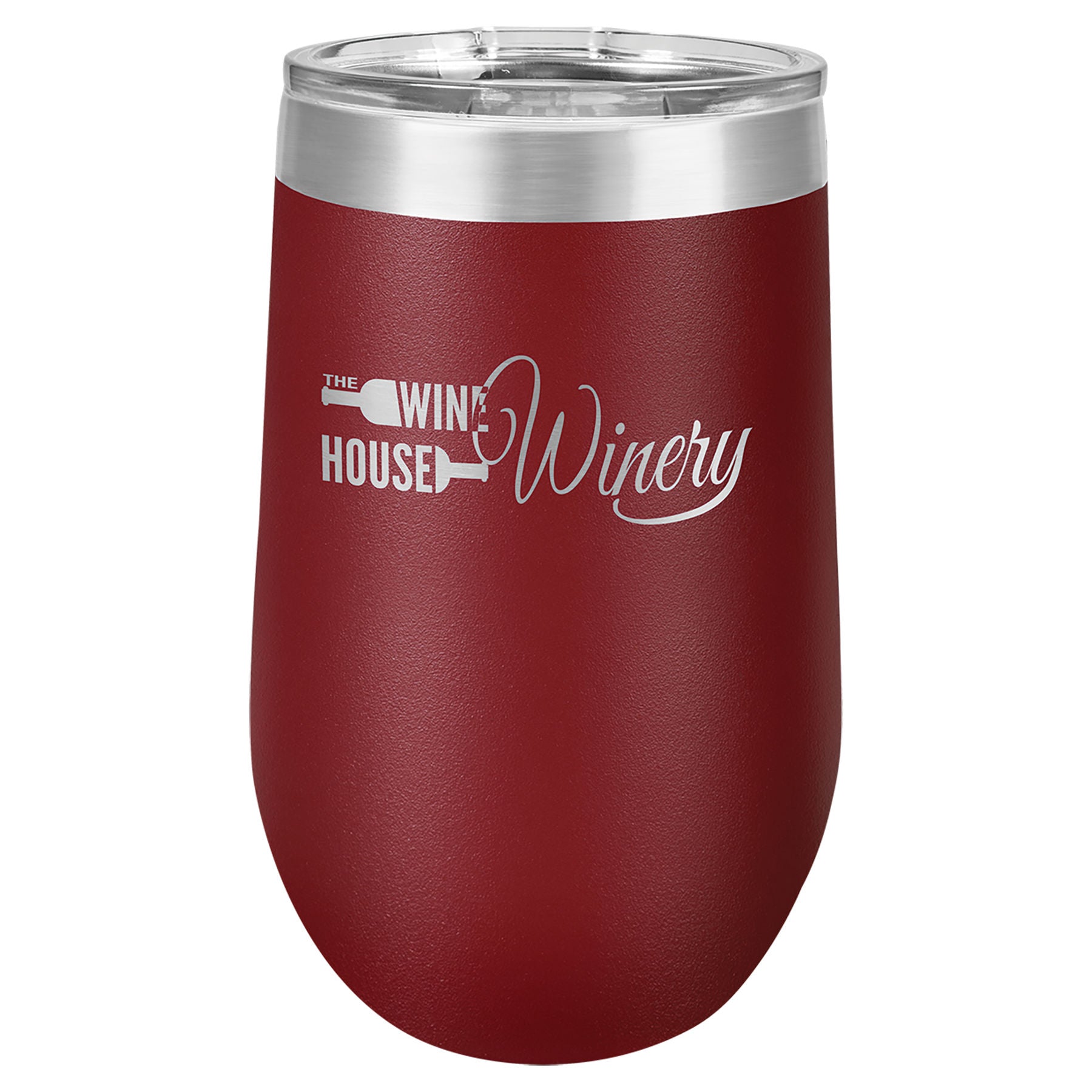 Maroon 16 oz. Stemless Tumbler with Clear Lid