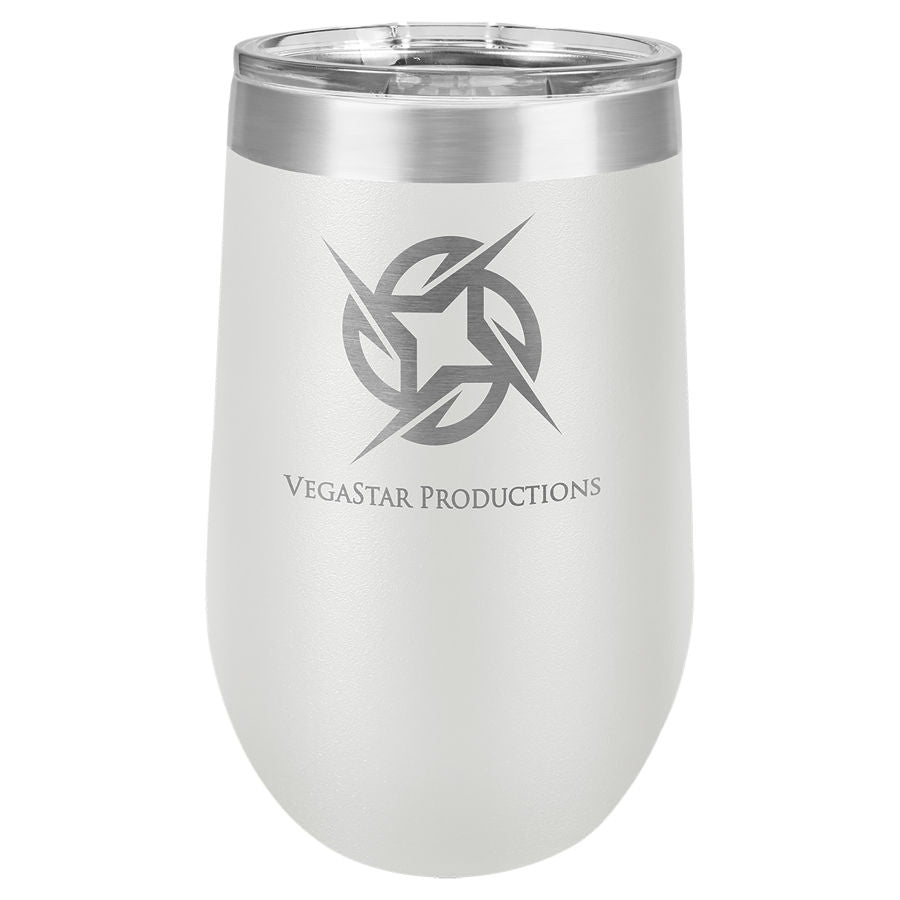 White 16 oz. Stemless Tumbler with Clear Lid