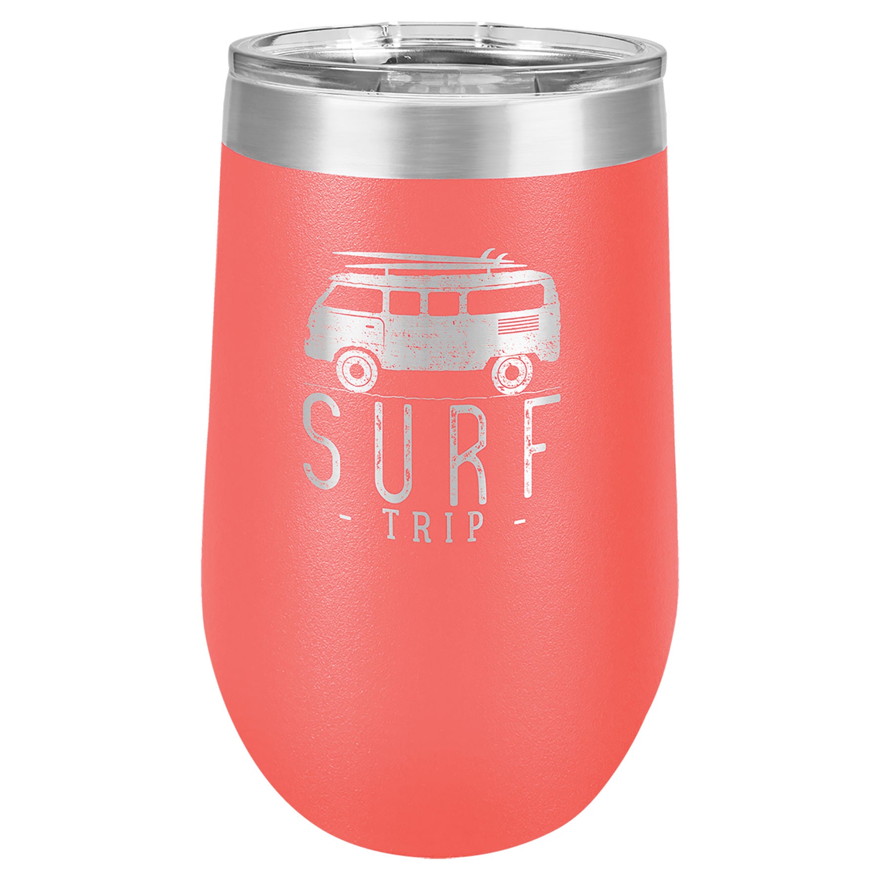 Coral 16 oz. Stemless Tumbler with Clear Lid