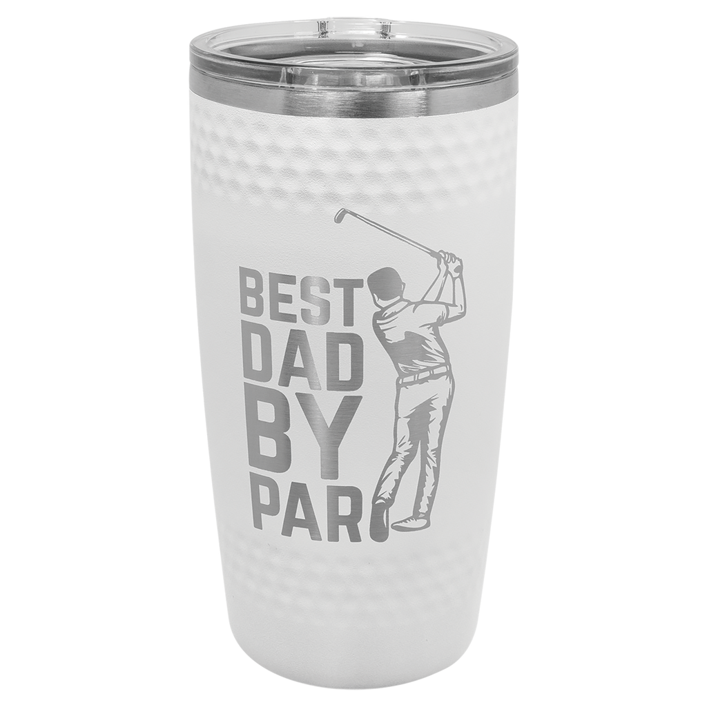 20 oz. White Golf Tumbler with Dimples and Slider Lid