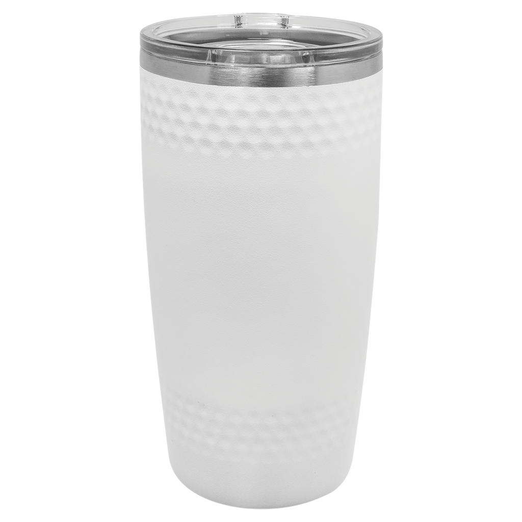 20 oz. White Golf Tumbler with Dimples and Slider Lid blank-preview
