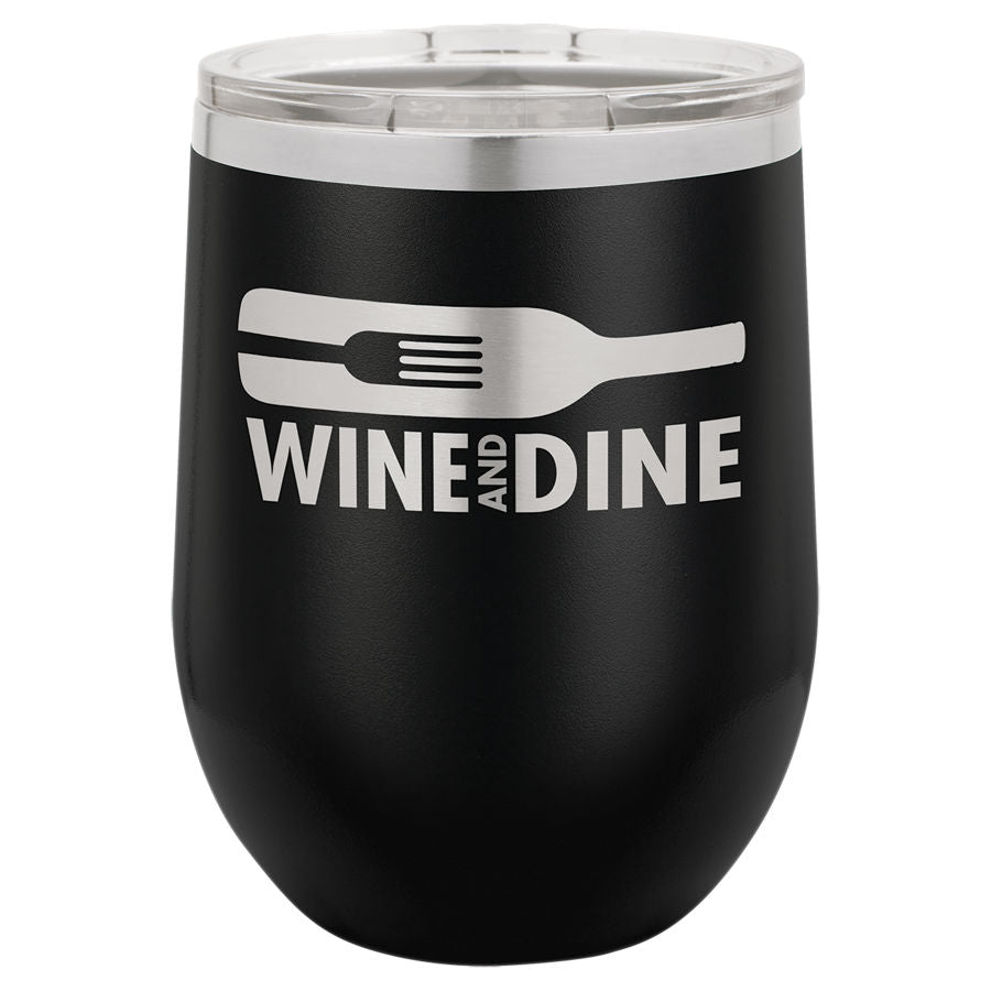 Black 12 oz. Stemless Tumbler with Clear Lid