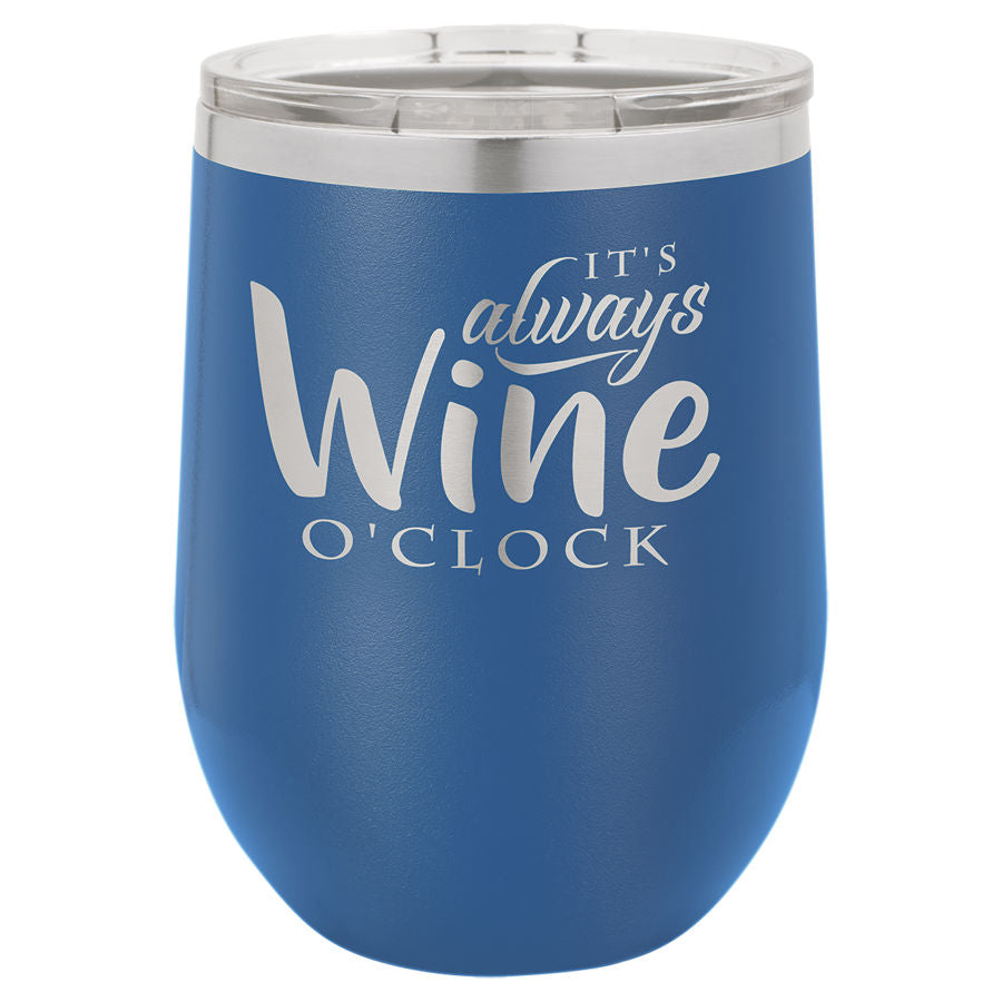 Royal Blue 12 oz. Stemless Tumbler with Clear Lid