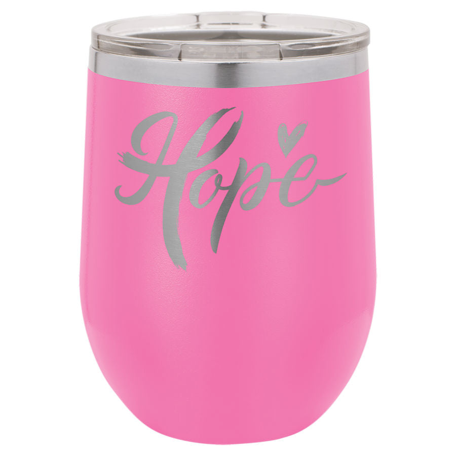 Pink 12 oz. Stemless Tumbler with Clear Lid