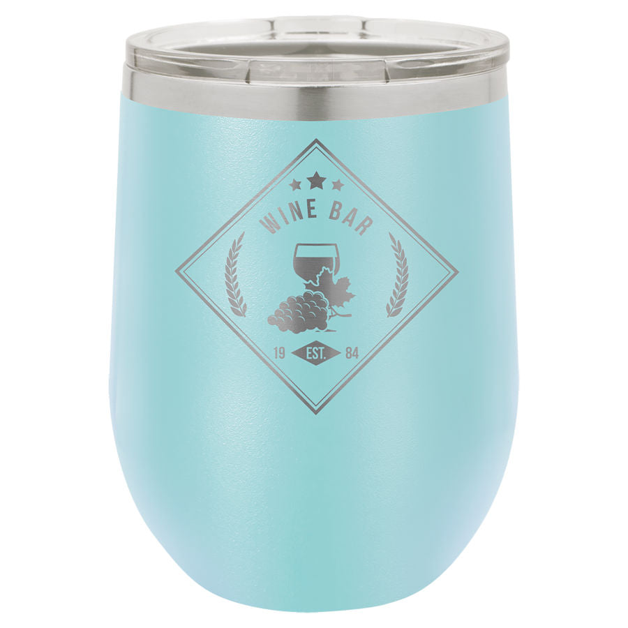 Light Blue 12 oz. Stemless Tumbler with Clear Lid