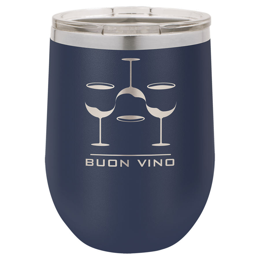 Navy Blue 12 oz. Stemless Tumbler with Clear Lid