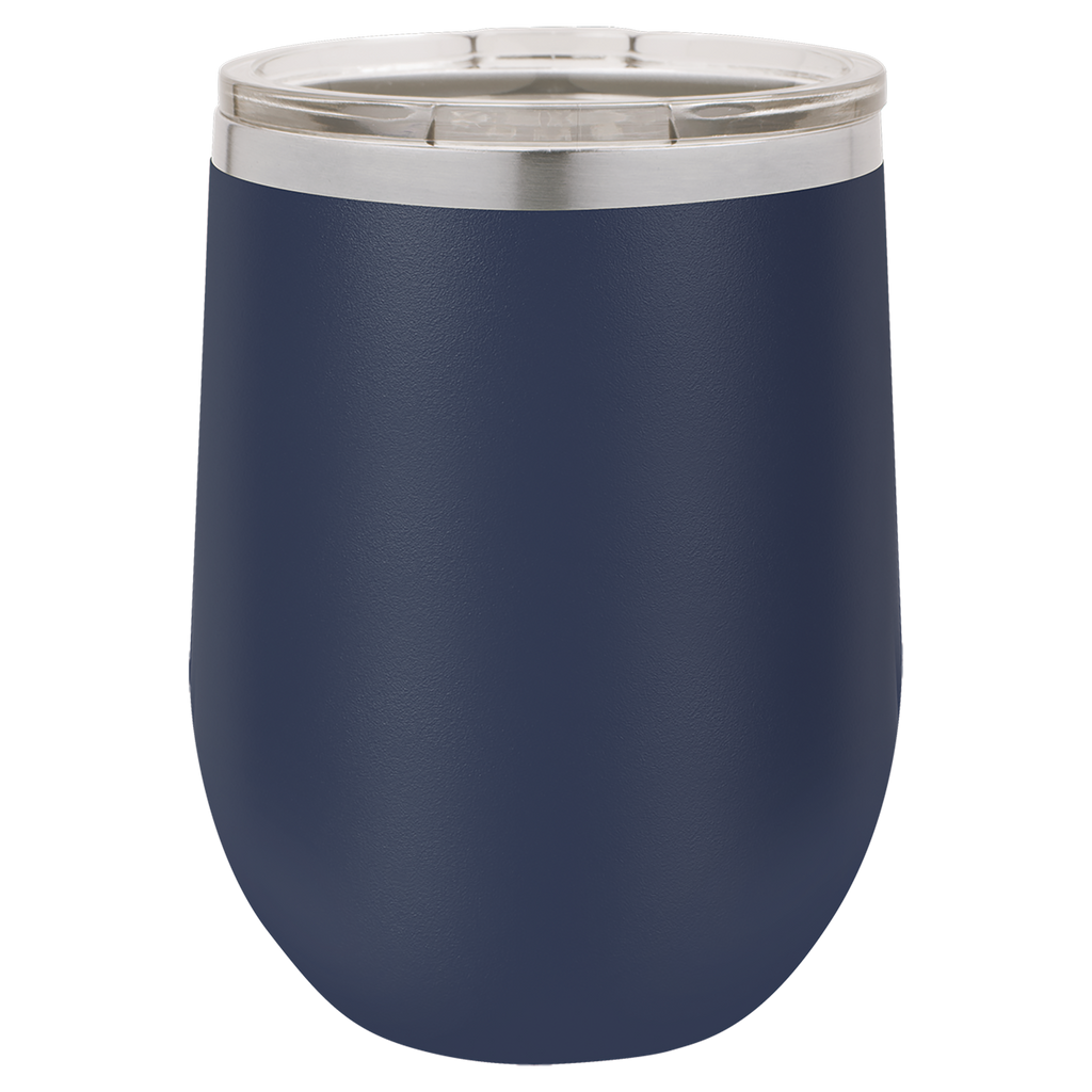 Navy Blue 12 oz. Stemless Tumbler with Clear Lid blank-preview