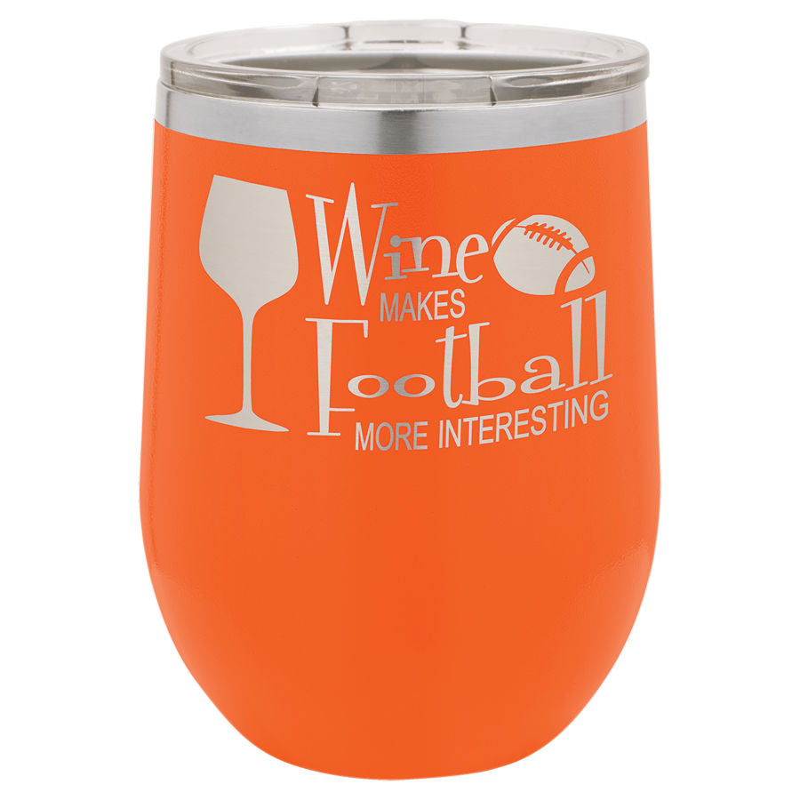 Orange 12 oz. Stemless Tumbler with Clear Lid