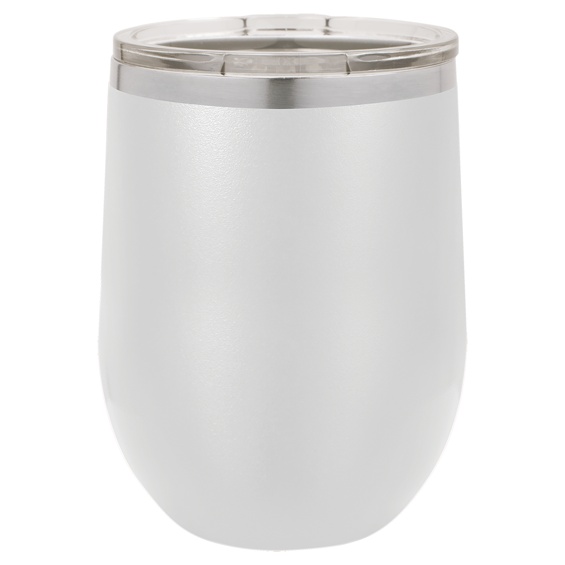 White 12 oz. Stemless Tumbler with Clear Lid blank-preview