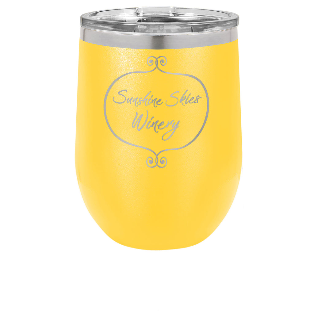 Yellow 12 oz. Stemless Tumbler with Clear Lid
