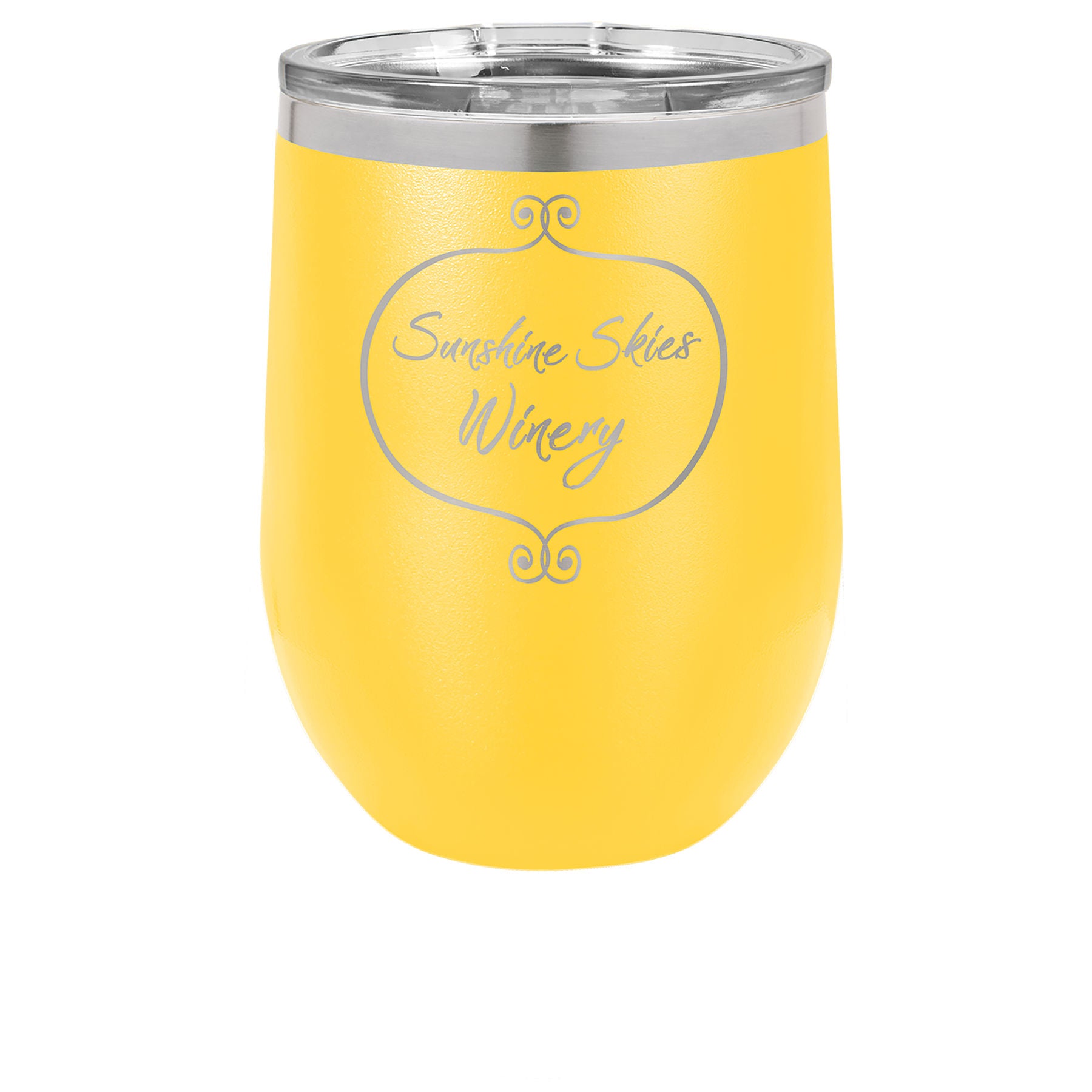 Yellow 12 oz. Stemless Tumbler with Clear Lid