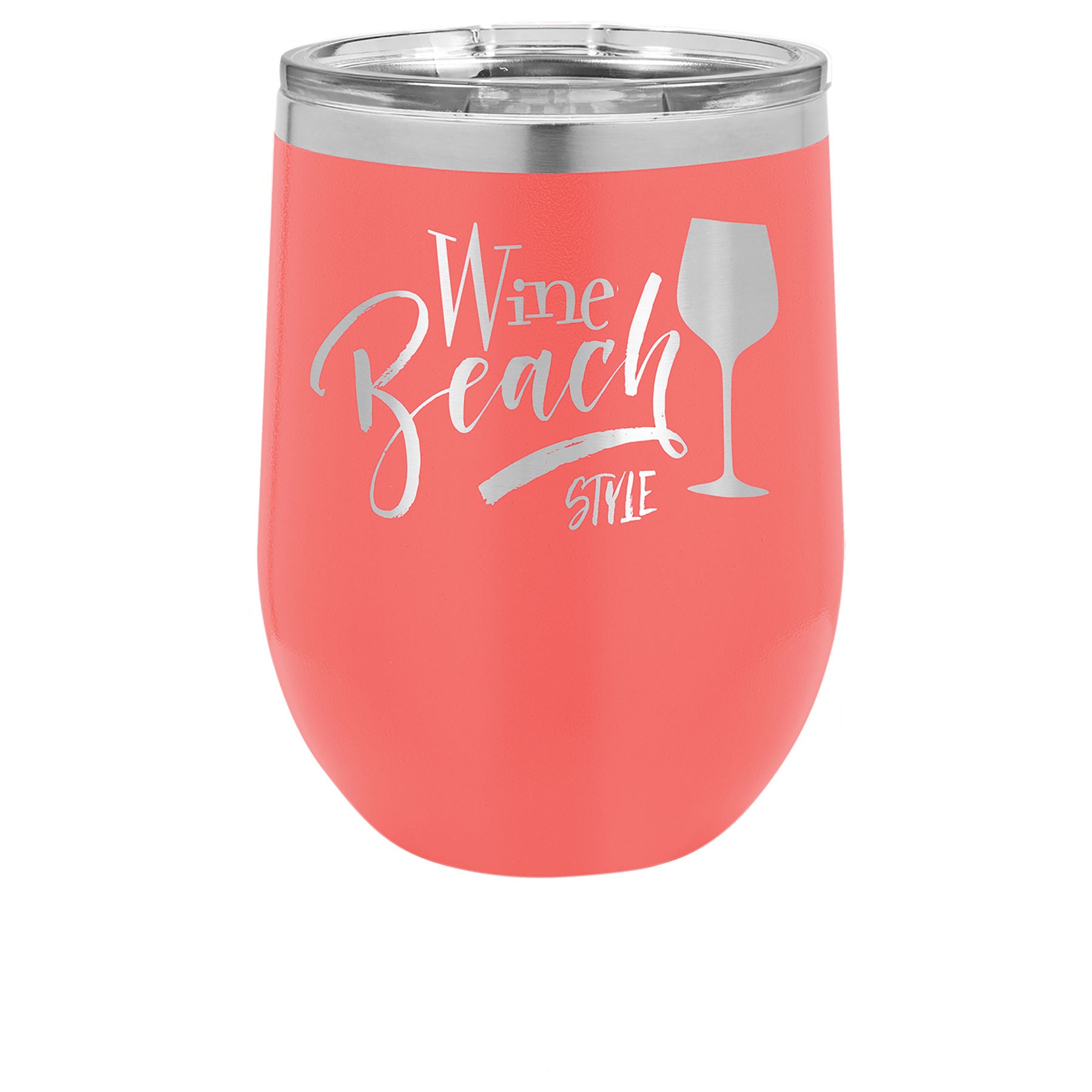 Coral 12 oz. Stemless Tumbler with Clear Lid